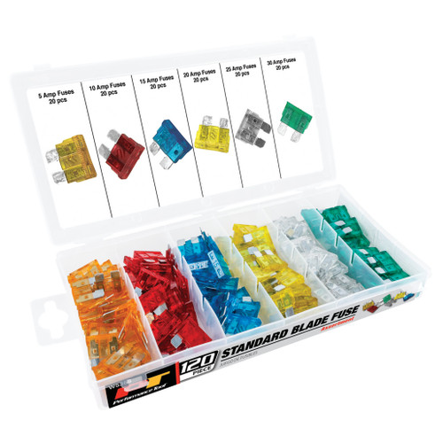PERFORMANCE TOOL 120-PIECE ATC STANDARD BLADE FUSE ASSORTMENT