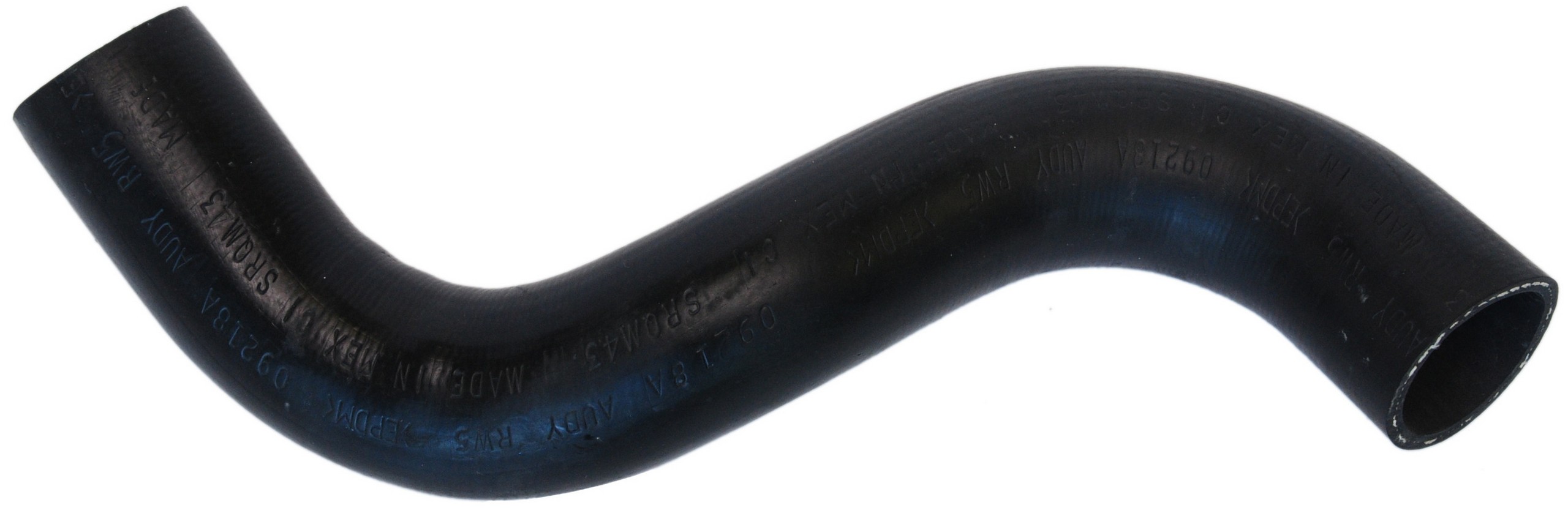Designed to transfer glycol-based coolant throughout the vehicle's cooling system.  The EPDM tube and cover and the synthetic reinforcement meets or exceeds SAE 20R4EC Class D1 specifications. Exact OEM configuration ensures a perfect fit.