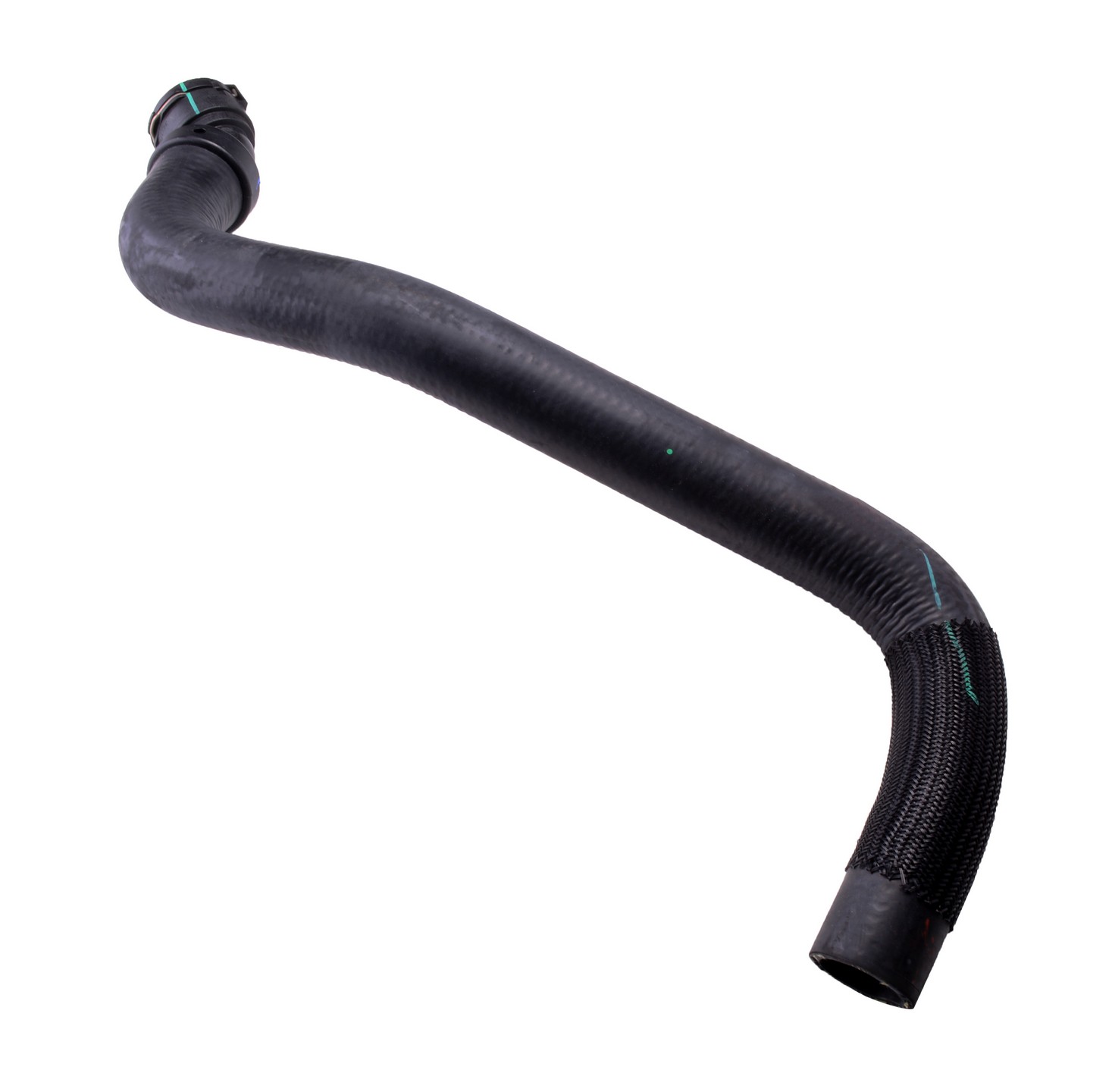 Designed to transfer glycol-based coolant throughout the vehicle's cooling system.  The EPDM tube and cover and the synthetic reinforcement meets or exceeds SAE 20R4EC Class D1 specifications. Exact OEM configuration ensures a perfect fit.