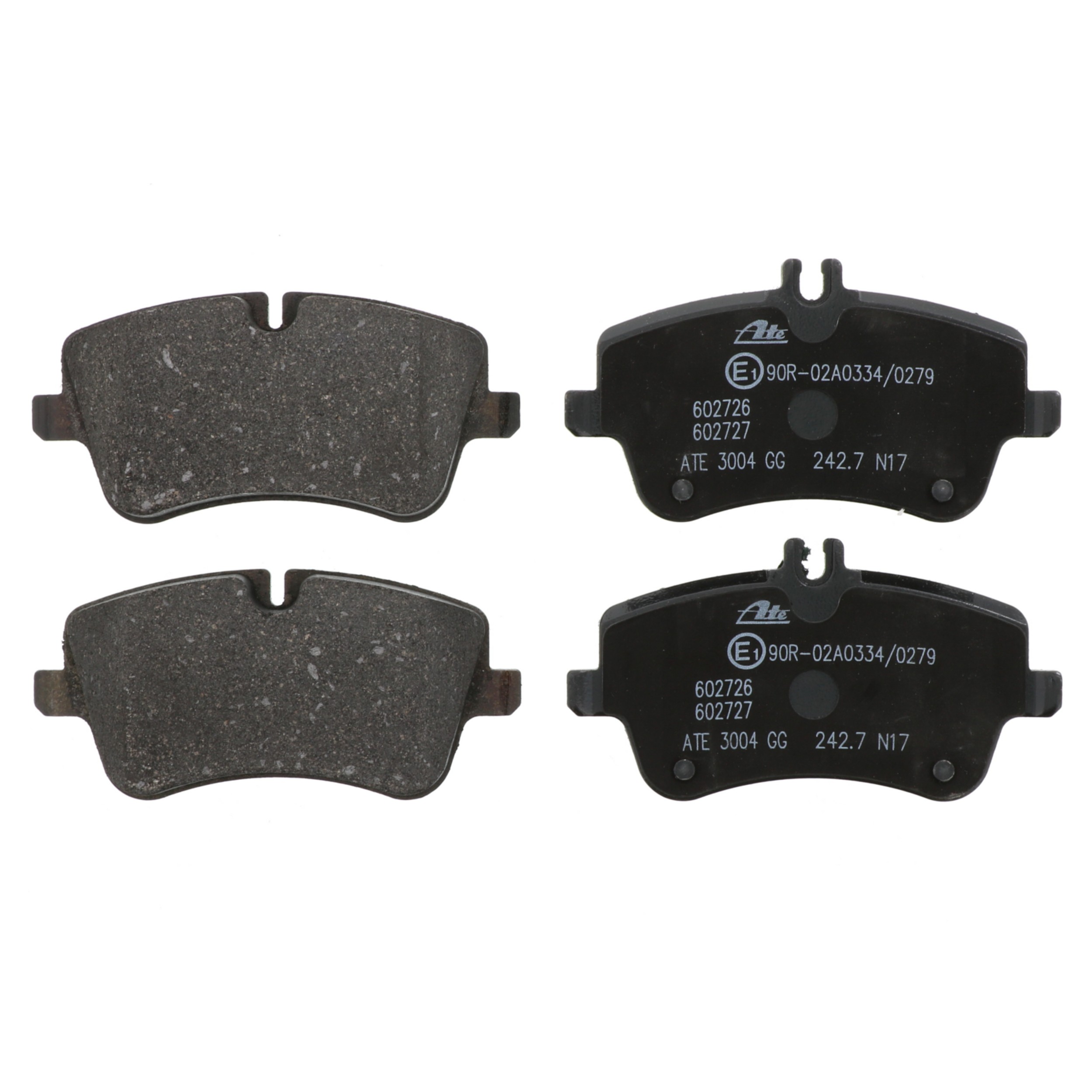 ATE Original Semi-Metallic Front Disc Brake Pad Set 602726 for Mercedes-Benz