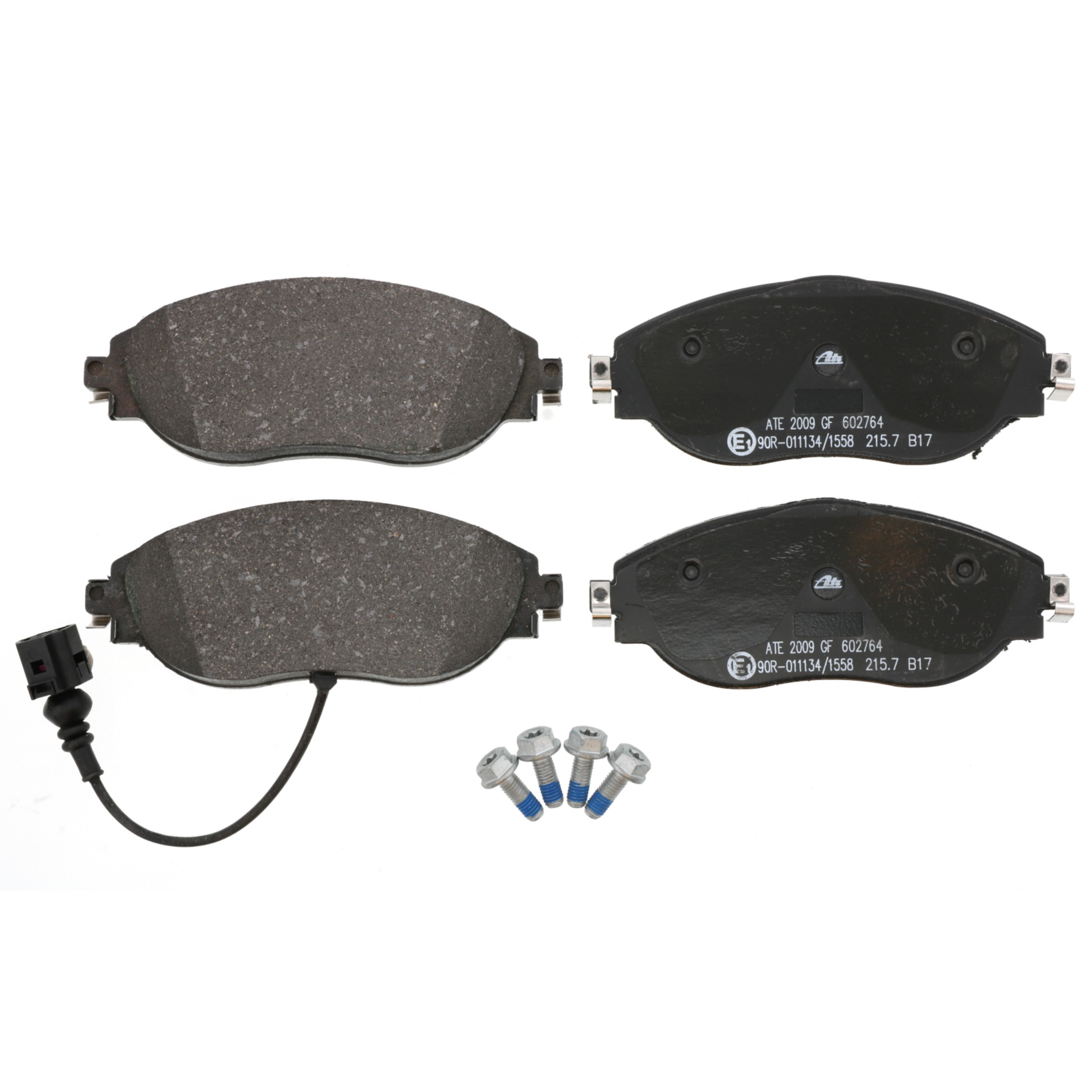 ATE Original Semi-Metallic Front Disc Brake Pad Set 602764 for Audi, Volkswagen