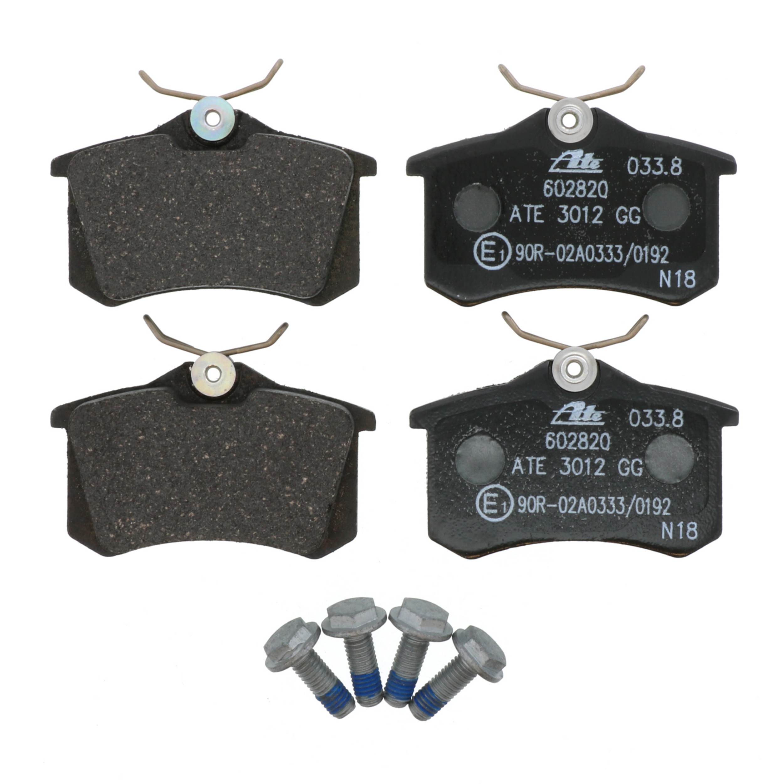 ATE Original Semi-Metallic Rear Disc Brake Pad Set 602820 for Audi, Volkswagen