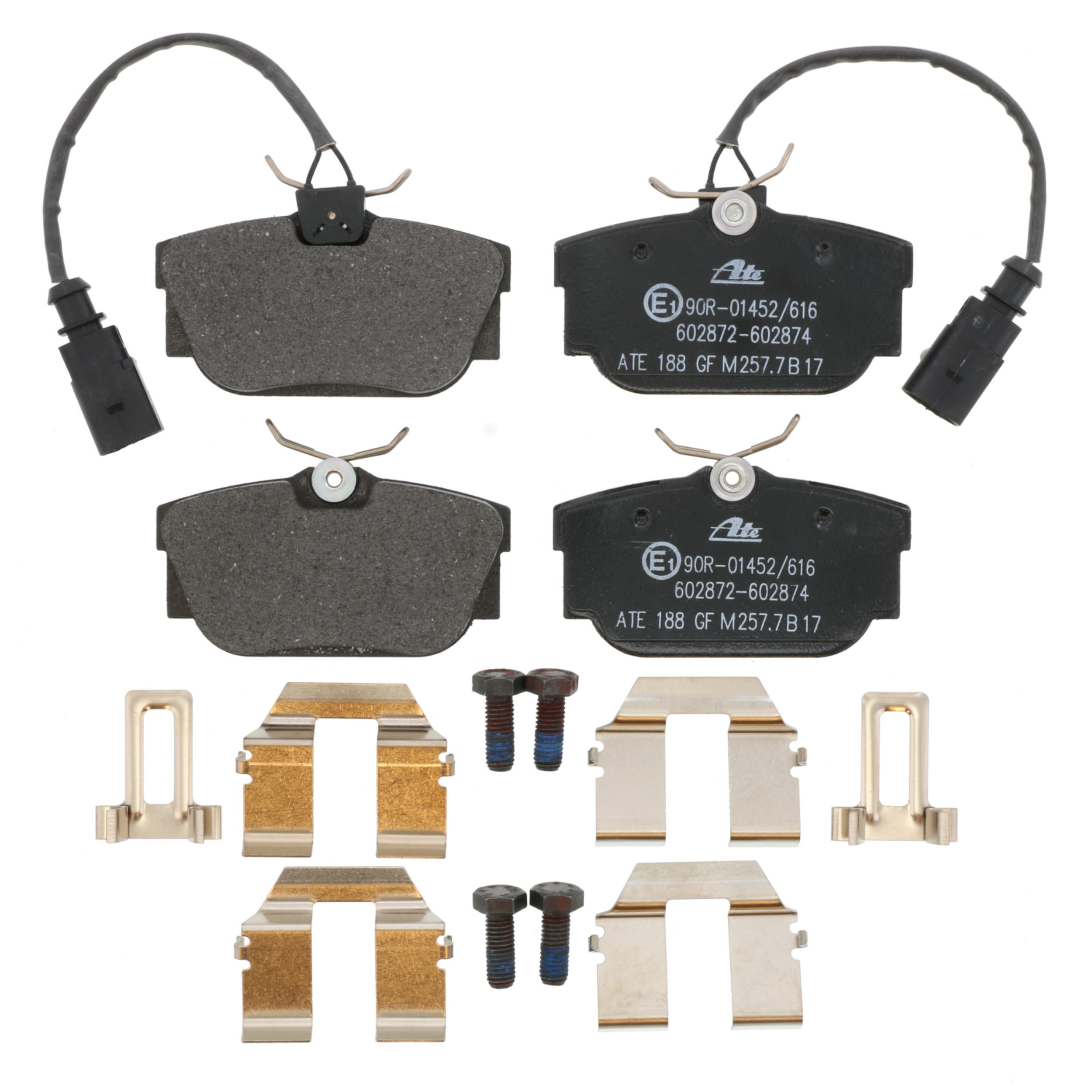 ATE Original Semi-Metallic Rear Disc Brake Pad Set 602872 for Volkswagen