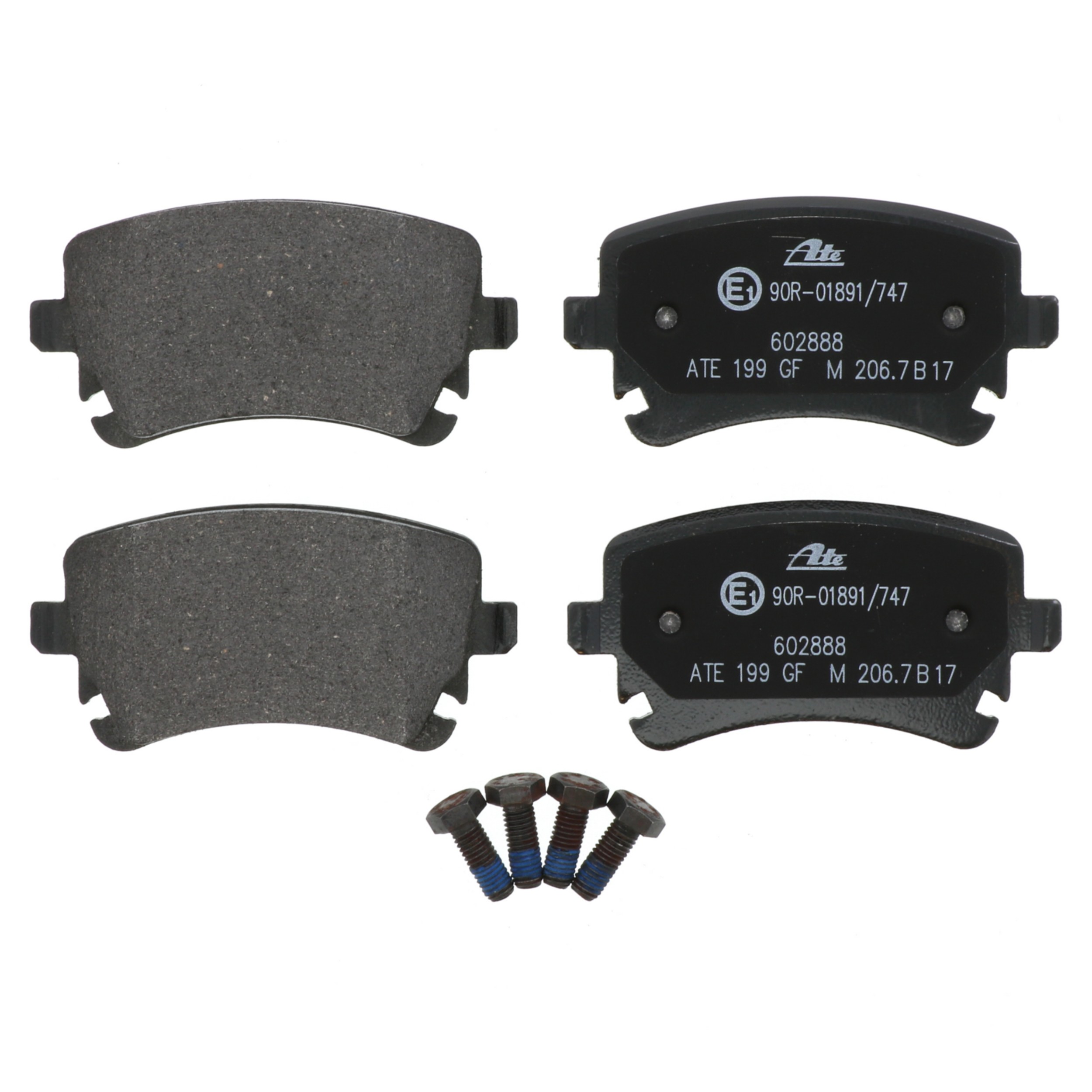 ATE Original Semi-Metallic Rear Disc Brake Pad Set 602888 for Audi