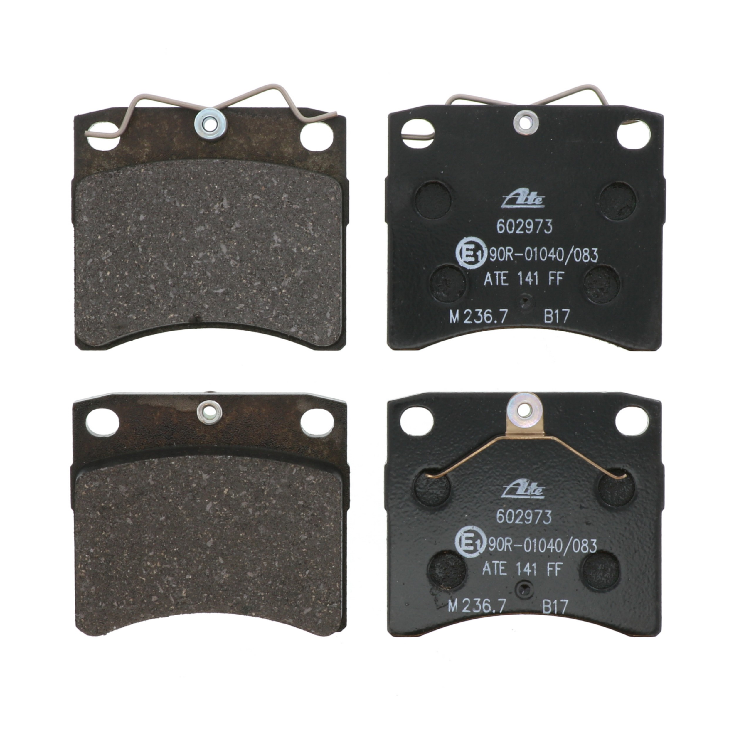 ATE Original Semi-Metallic Front Disc Brake Pad Set 602973 for Volkswagen