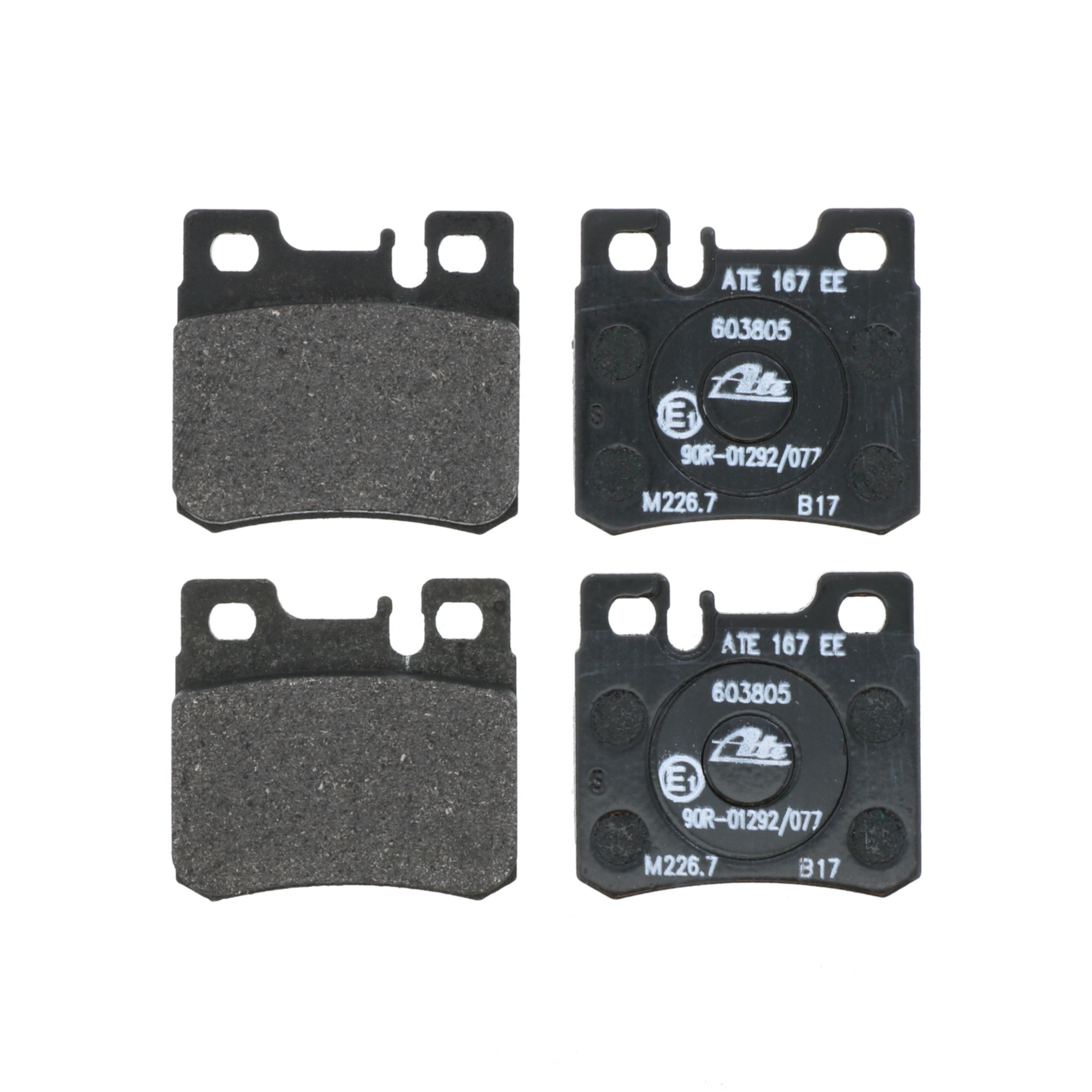ATE Original Semi-Metallic Rear Disc Brake Pad Set 603805 for Mercedes-Benz