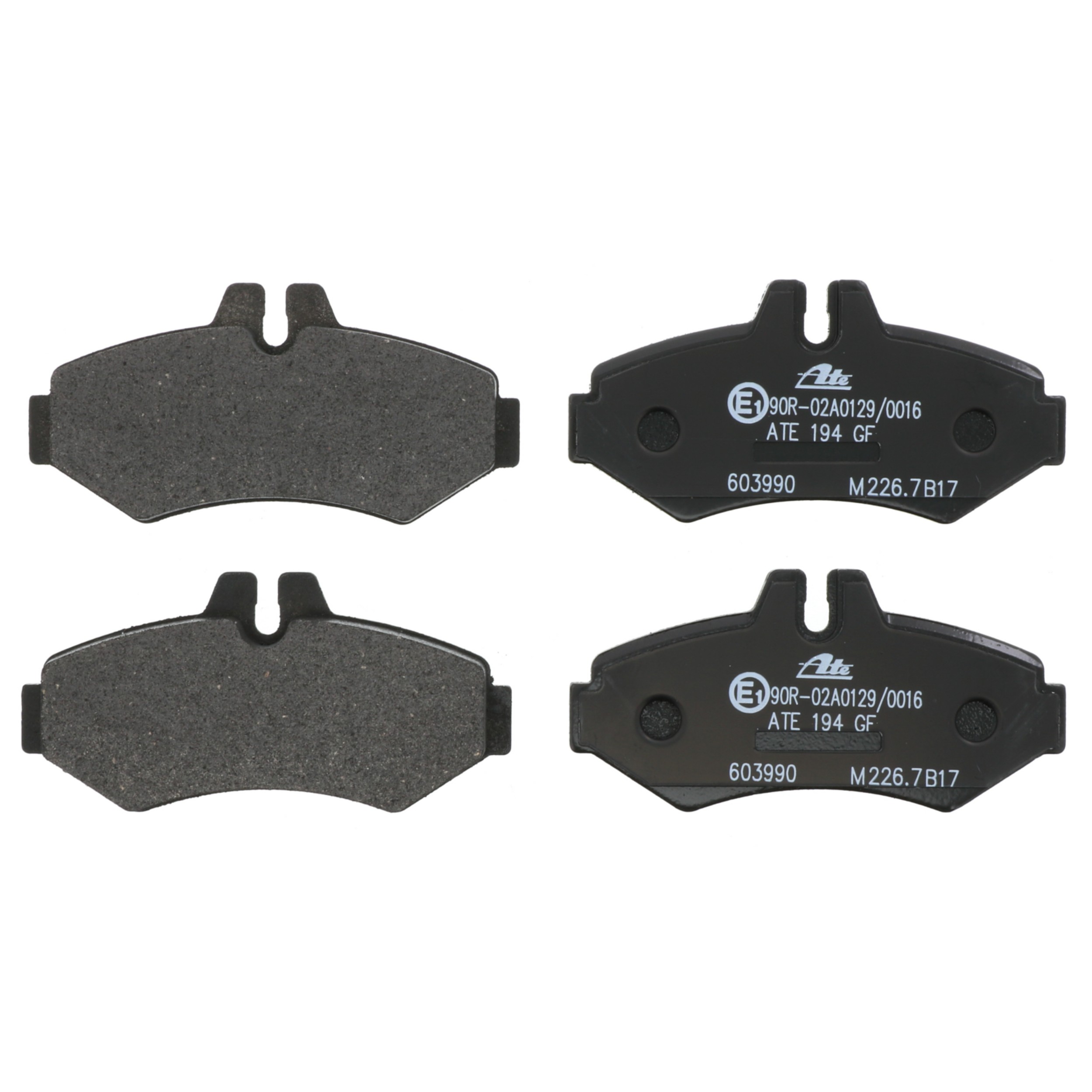 ATE Semi-Metallic Rear Disc Brake Pad Set 603990 for Sprinter