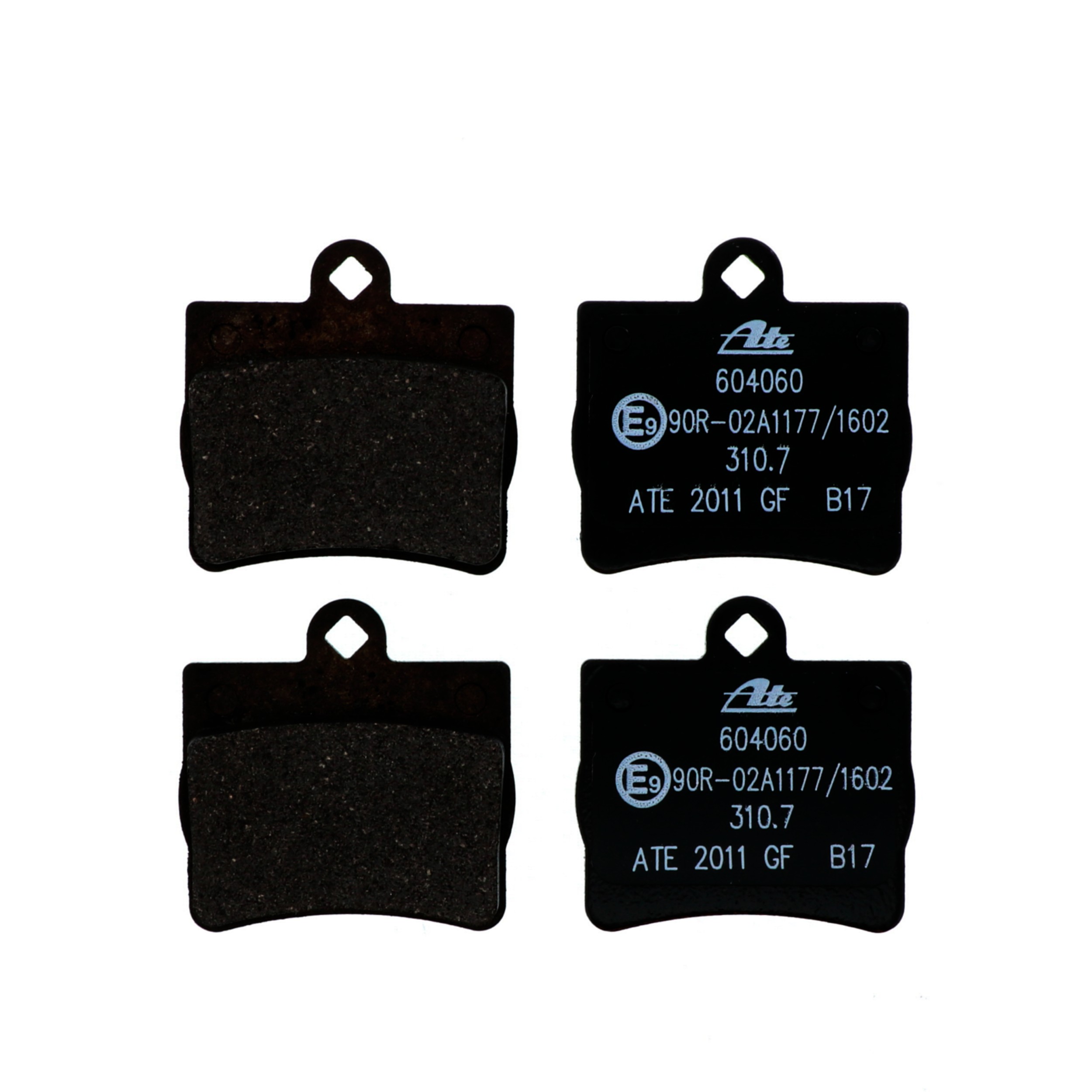 ATE Original Semi-Metallic Rear Disc Brake Pad Set 604060 for Mercedes-Benz