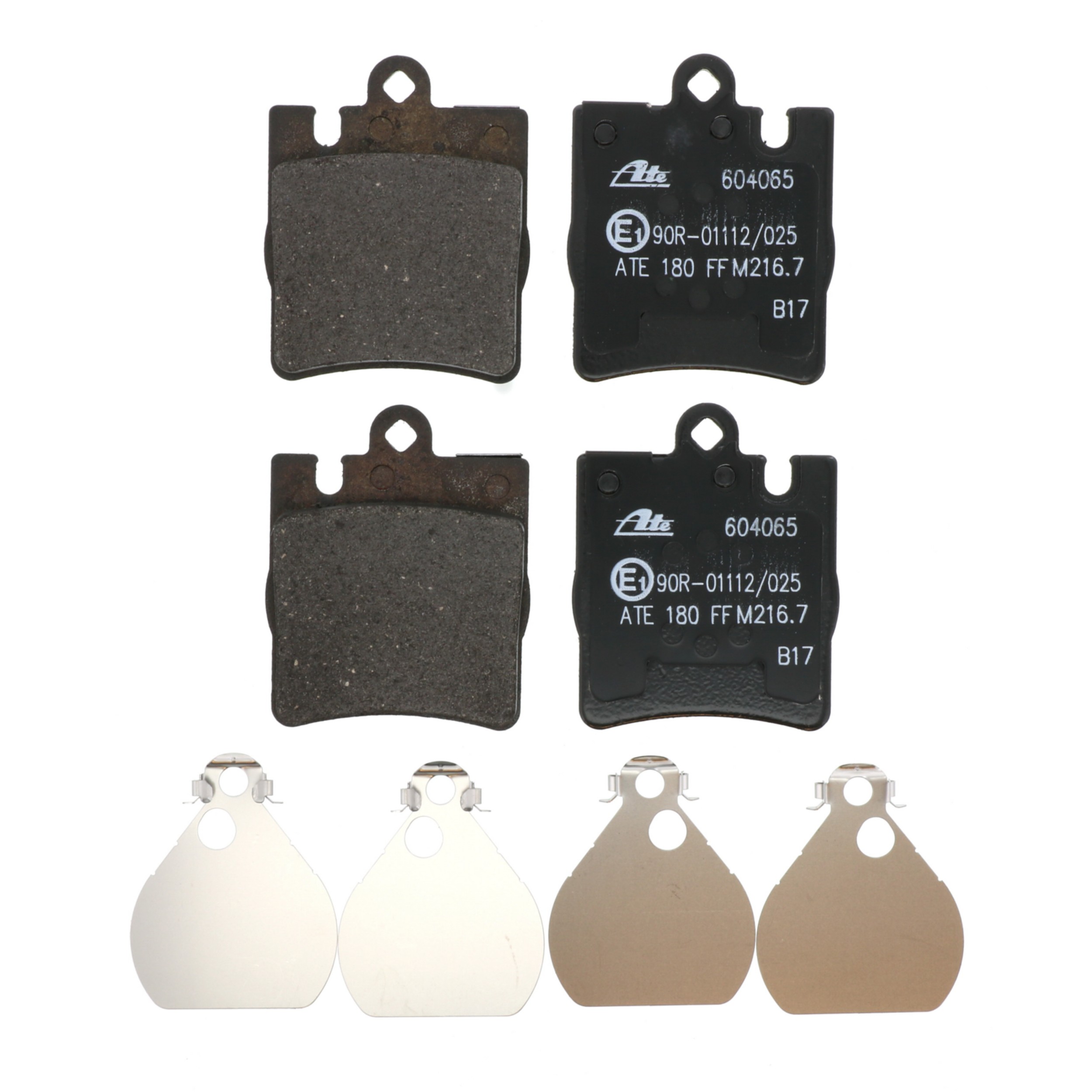ATE Original Semi-Metallic Rear Disc Brake Pad Set 604065 for Mercedes-Benz