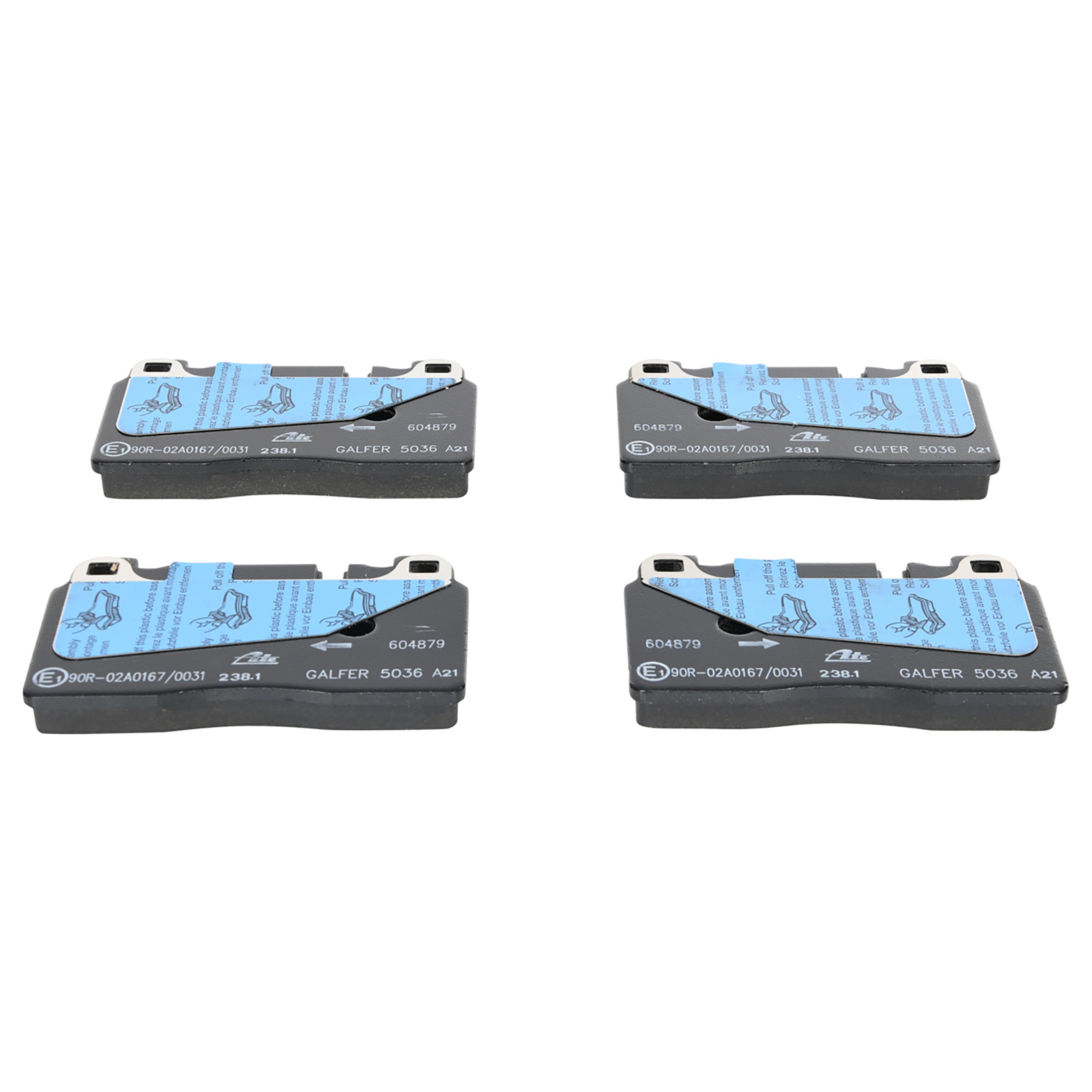ATE Original Semi-Metallic Front Disc Brake Pad Set 604879 for Audi, Porsche