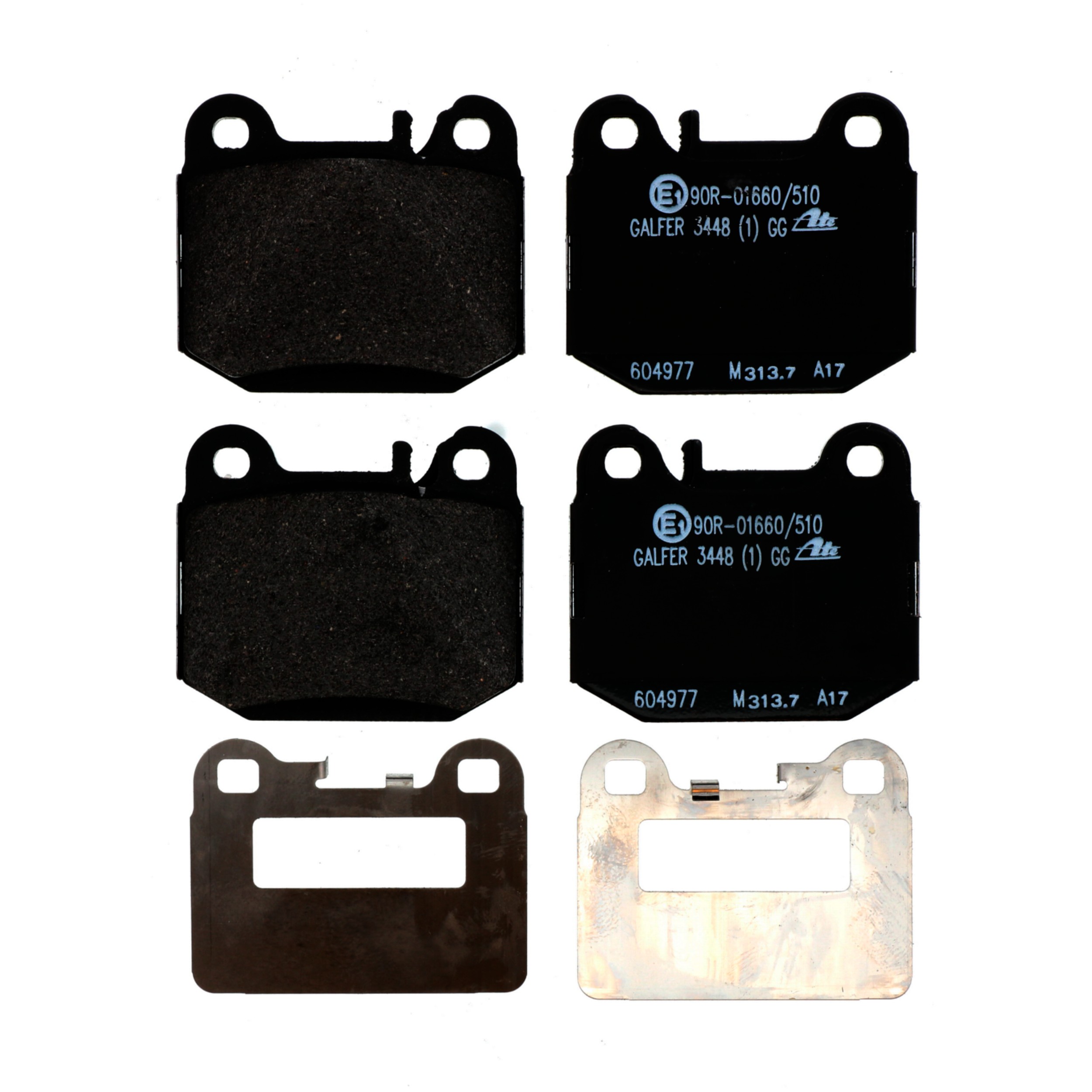 ATE Original Semi-Metallic Rear Disc Brake Pad Set 604977 for Mercedes-Benz