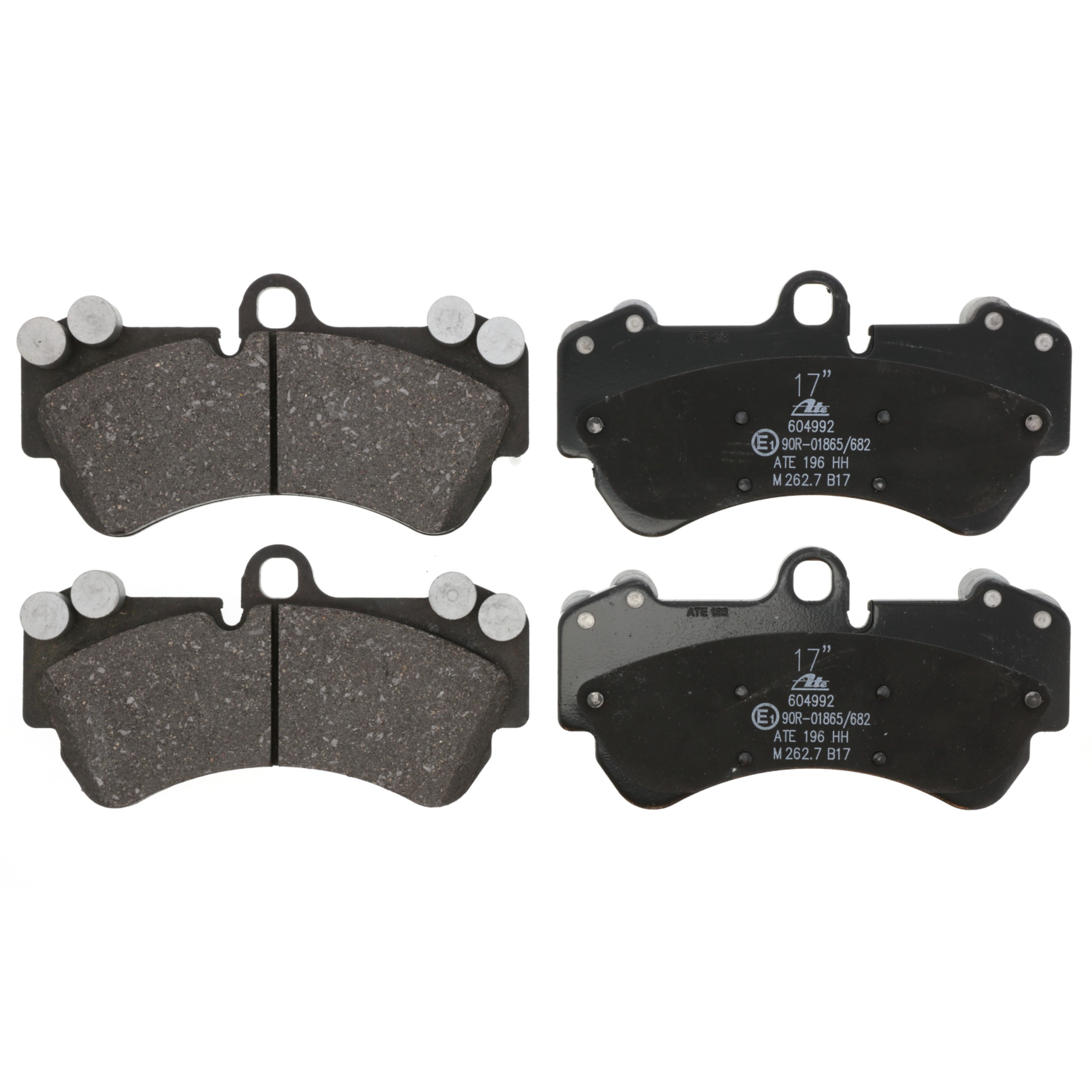ATE Semi-Metallic Front Disc Brake Pad Set 604992 for Mercedes-Benz, Porsche, VW