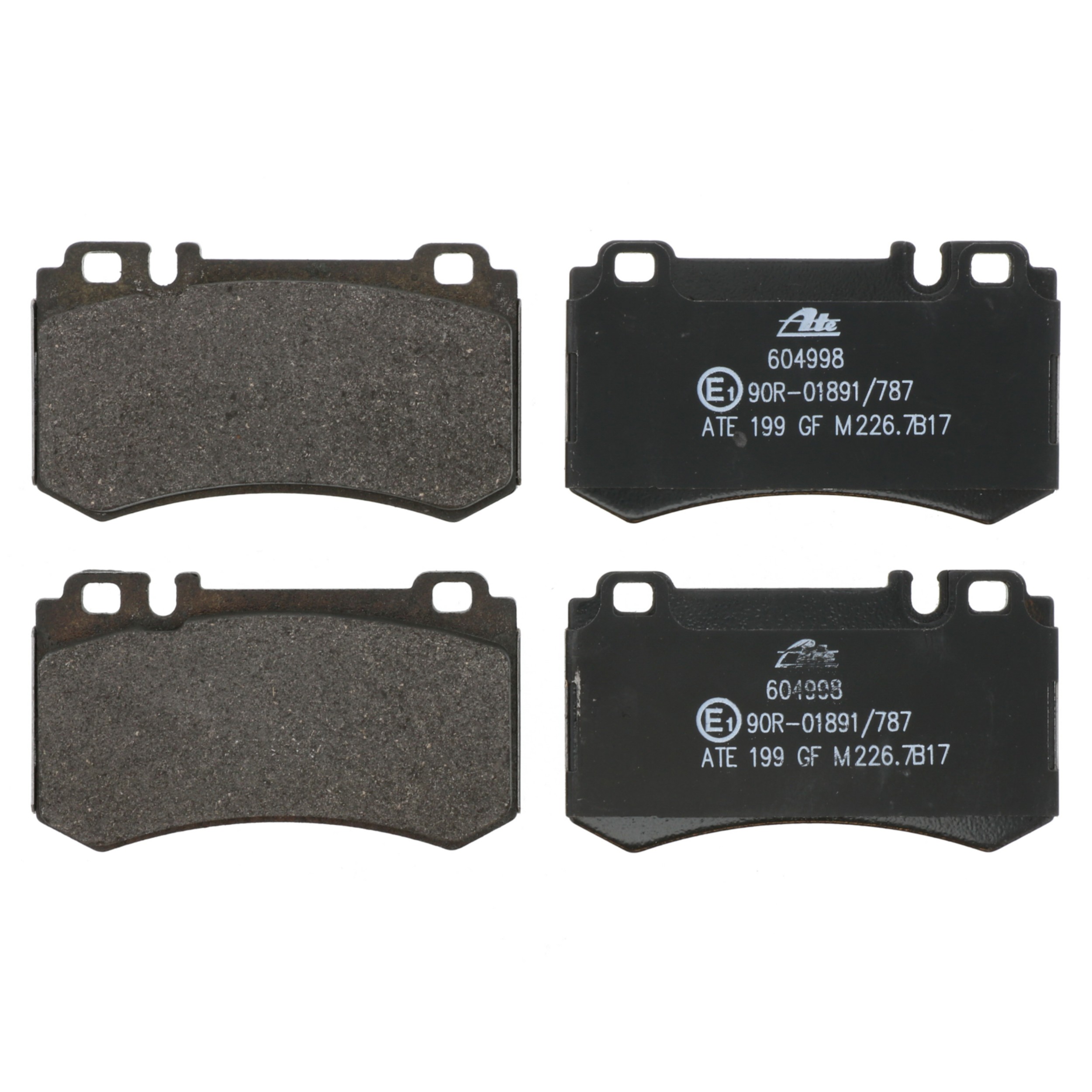 ATE Original Semi-Metallic Rear Disc Brake Pad Set 604998 for Mercedes-Benz