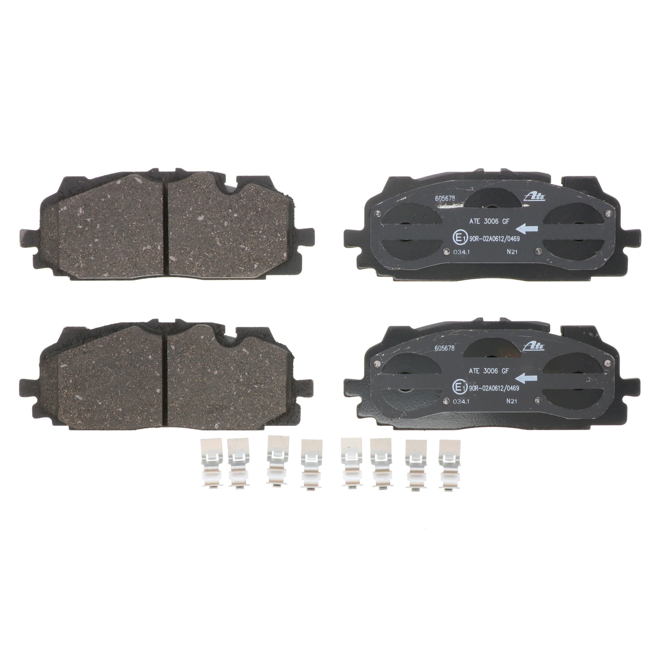 ATE Original Semi-Metallic Front Disc Brake Pad Set 605678 for Audi