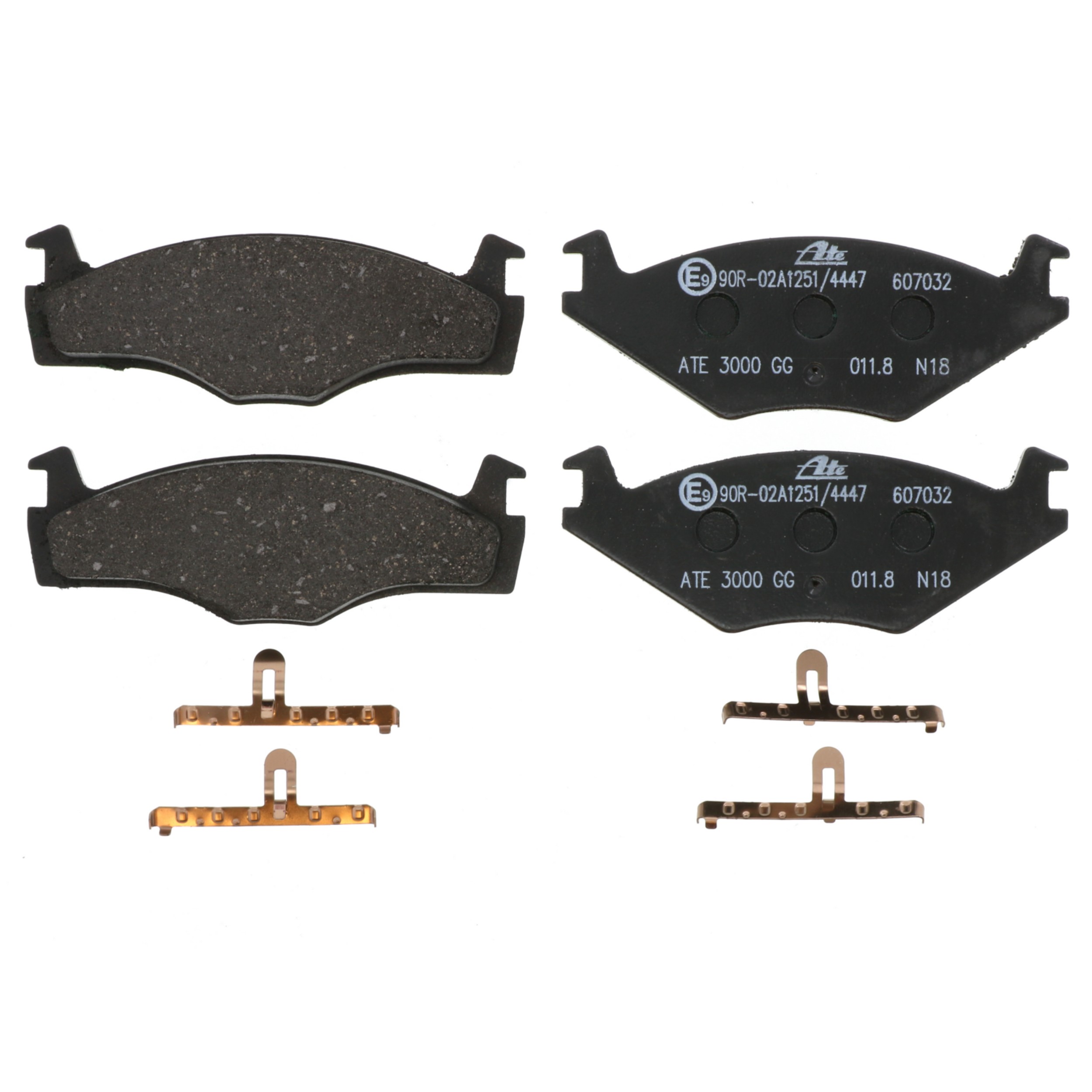 ATE Original Semi-Metallic Front Disc Brake Pad Set 607032 for Volkswagen