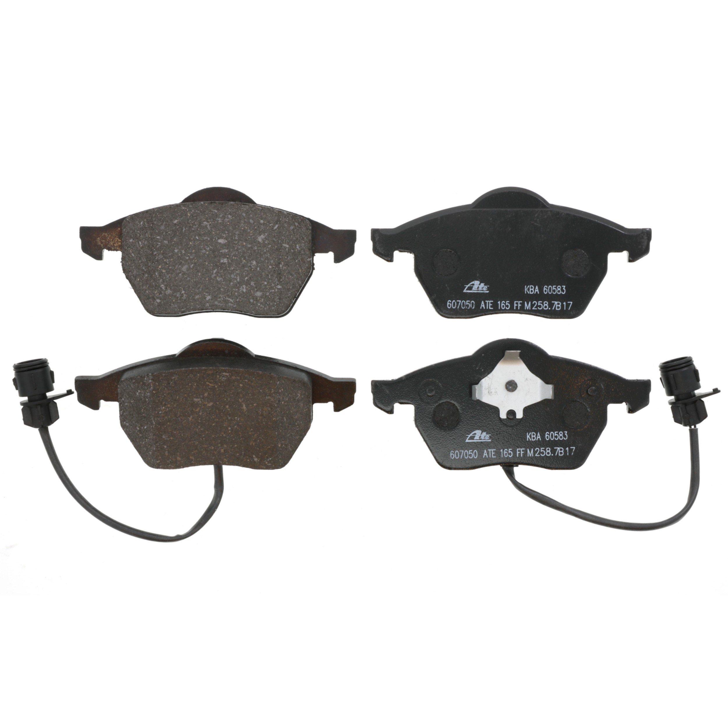 ATE Original Semi-Metallic Front Disc Brake Pad Set 607050 for Audi
