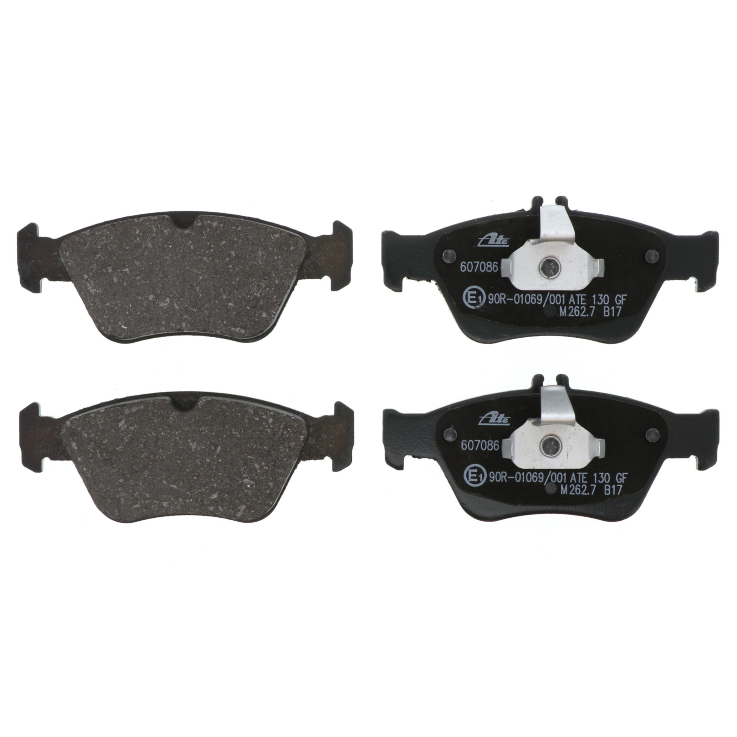 ATE Original Semi-Metallic Front Disc Brake Pad Set 607086 for Mercedes-Benz