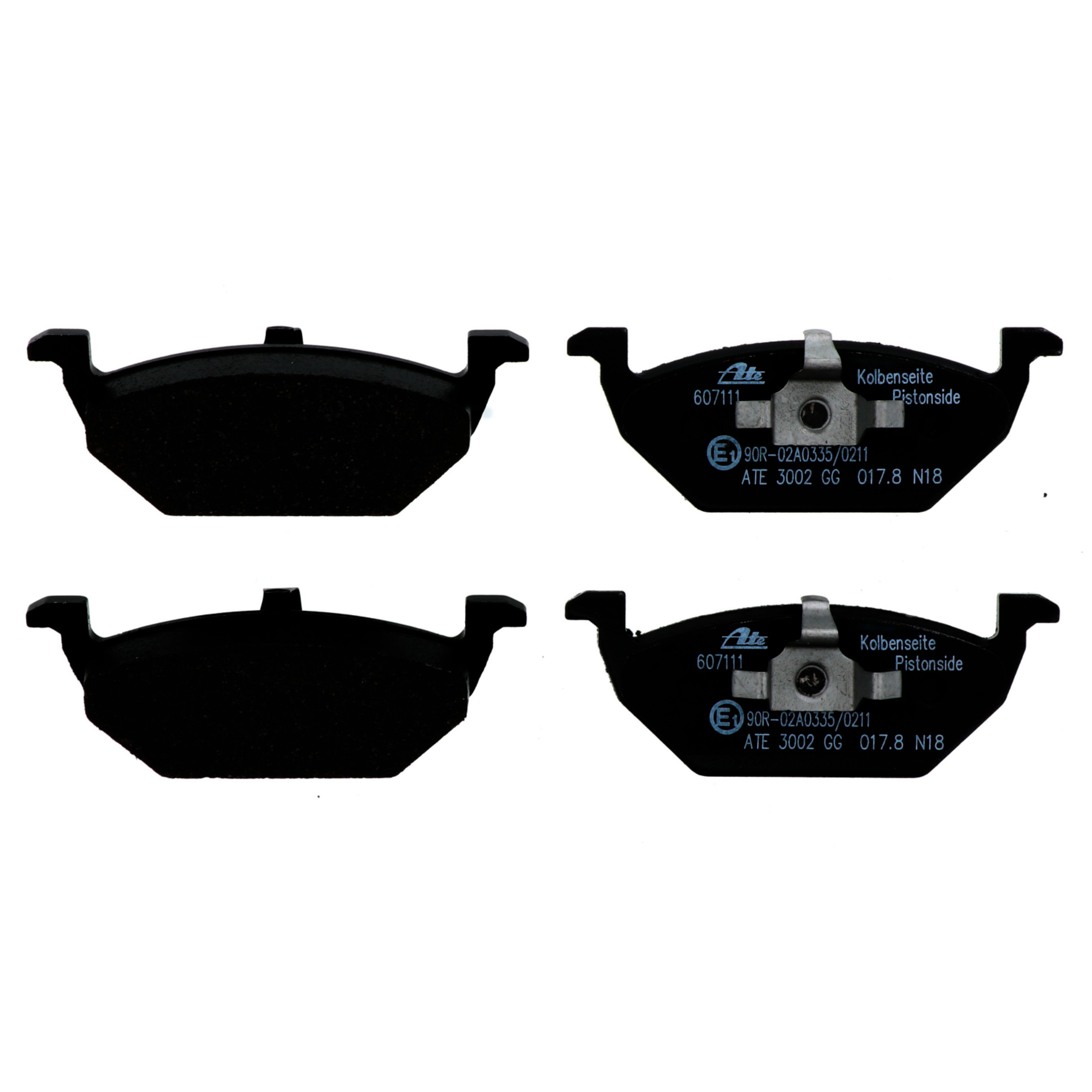 ATE Original Semi-Metallic Front Disc Brake Pad Set 607111 for Volkswagen