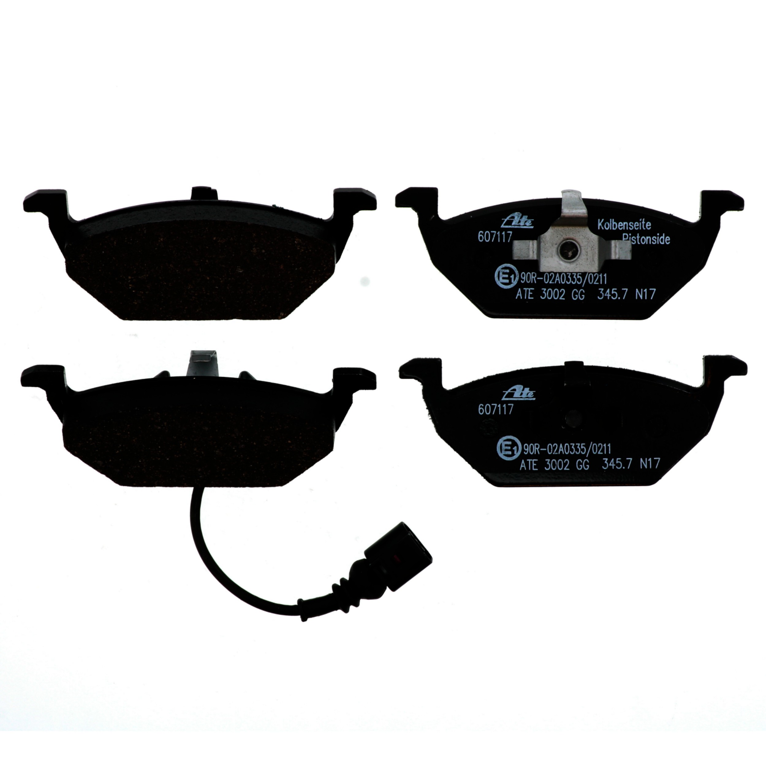 ATE Original Semi-Metallic Front Disc Brake Pad Set 607117 for Volkswagen