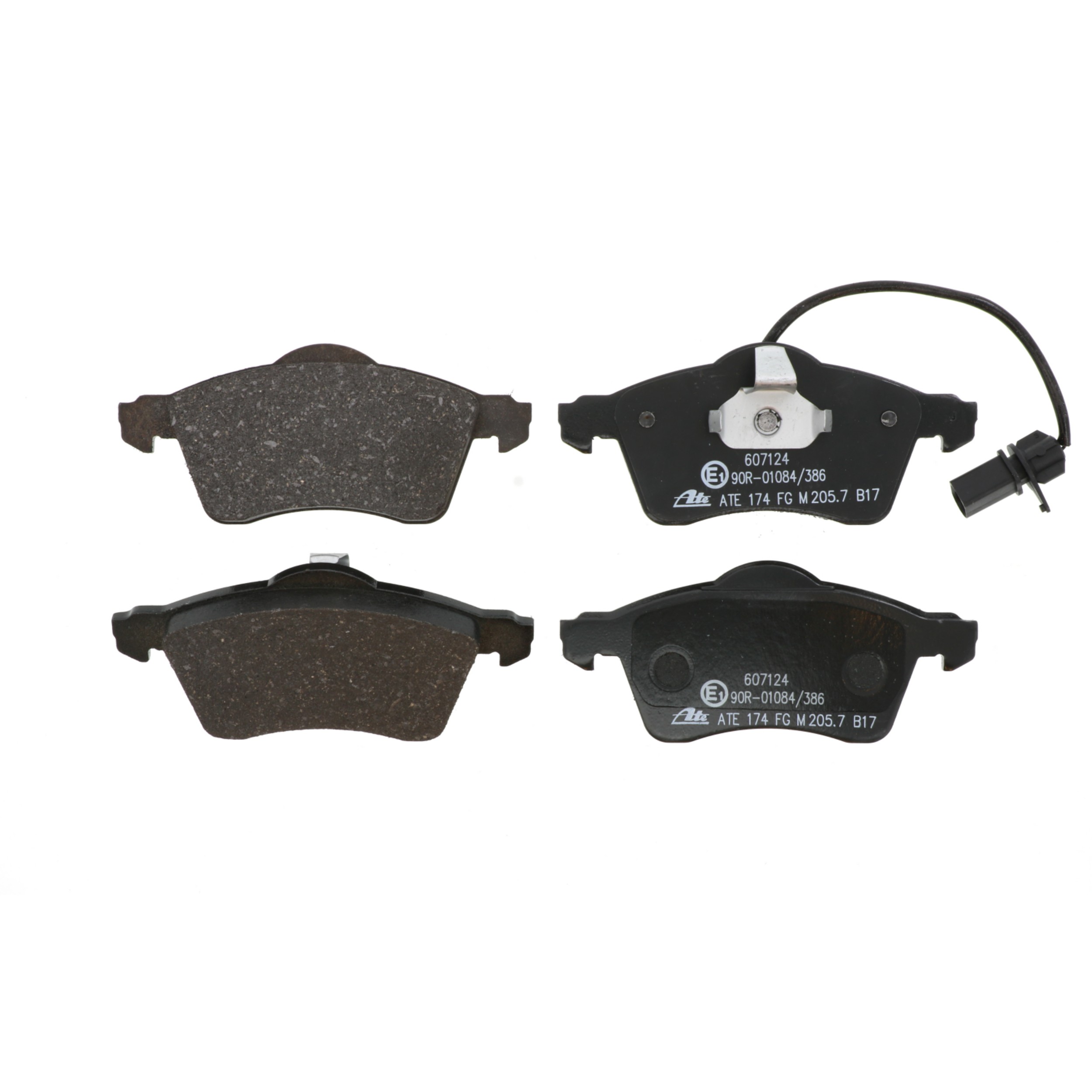 ATE Original Semi-Metallic Front Disc Brake Pad Set 607124 for Volkswagen