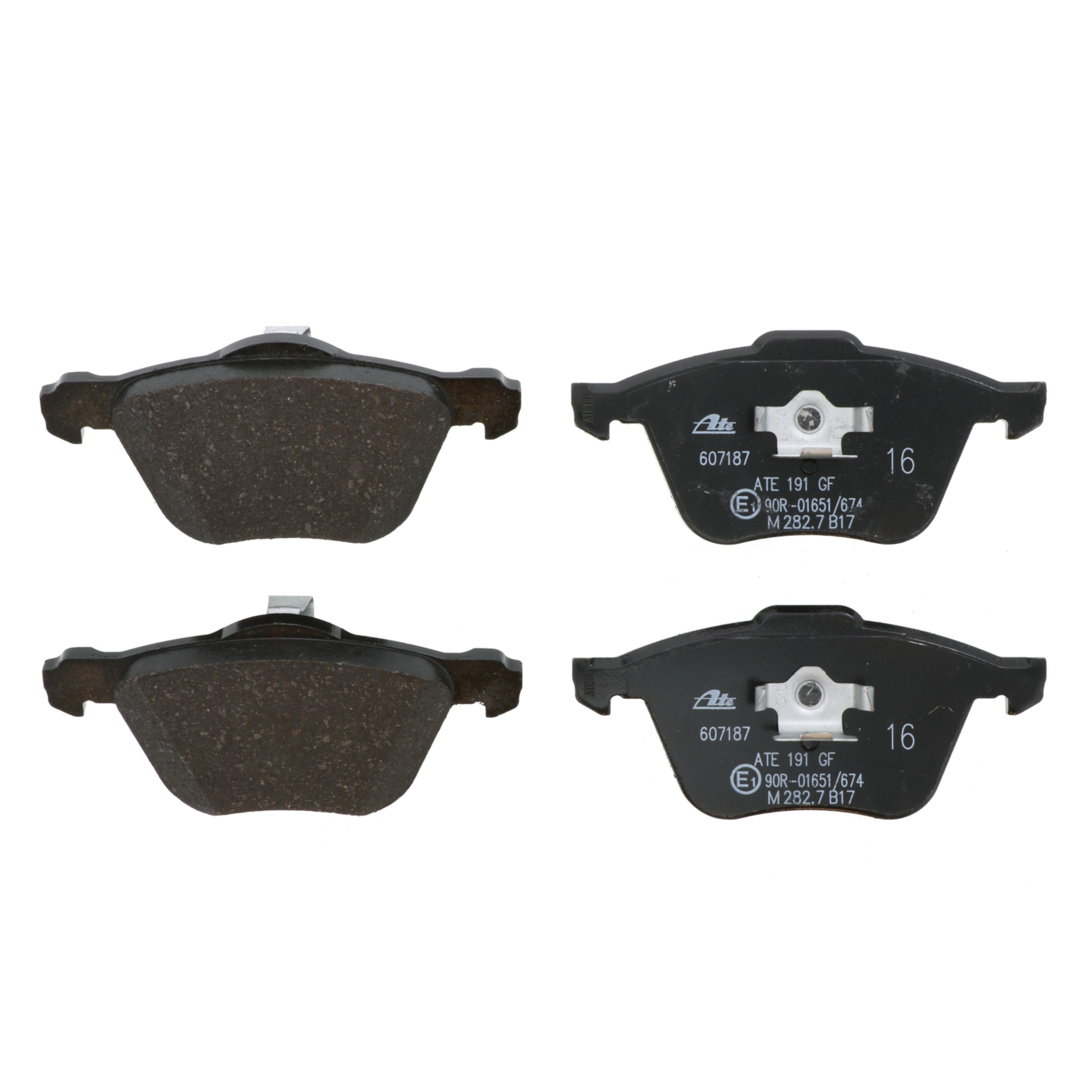 ATE Original Semi-Metallic Front Disc Brake Pad Set 607187 for Volvo