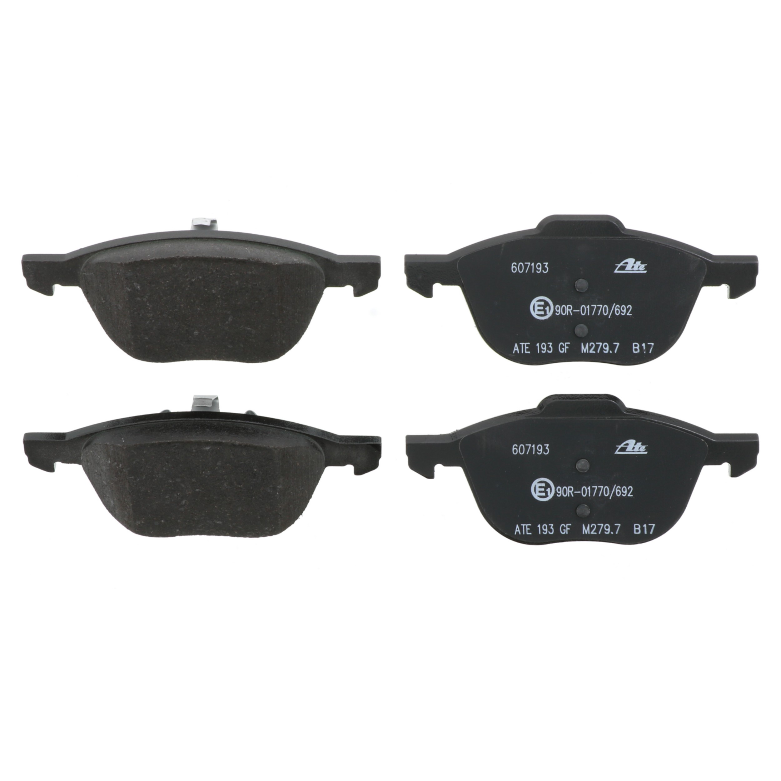 ATE Semi-Metallic Front Disc Brake Pad Set 607193 for Ford, Mazda, Volvo
