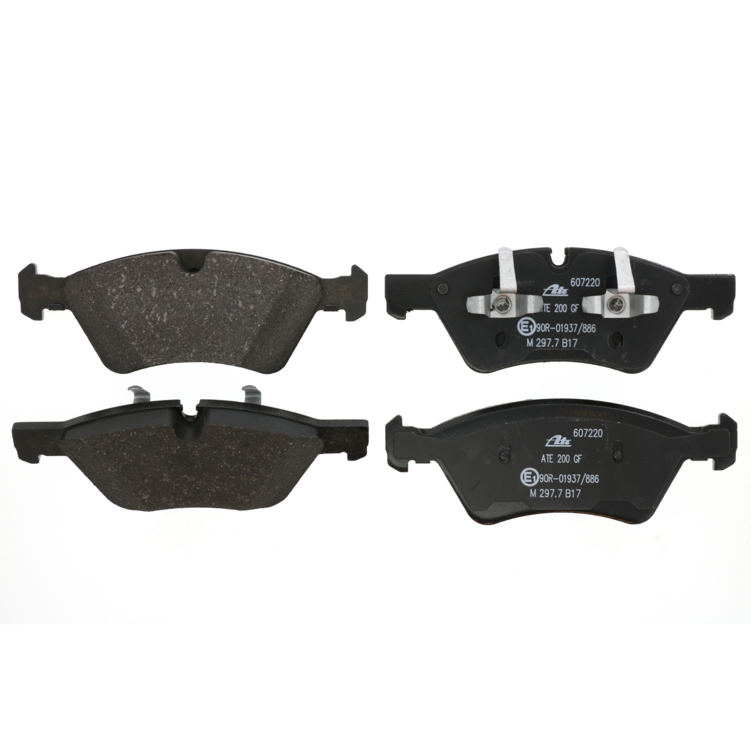 ATE Original Semi-Metallic Front Disc Brake Pad Set 607220 for Mercedes-Benz