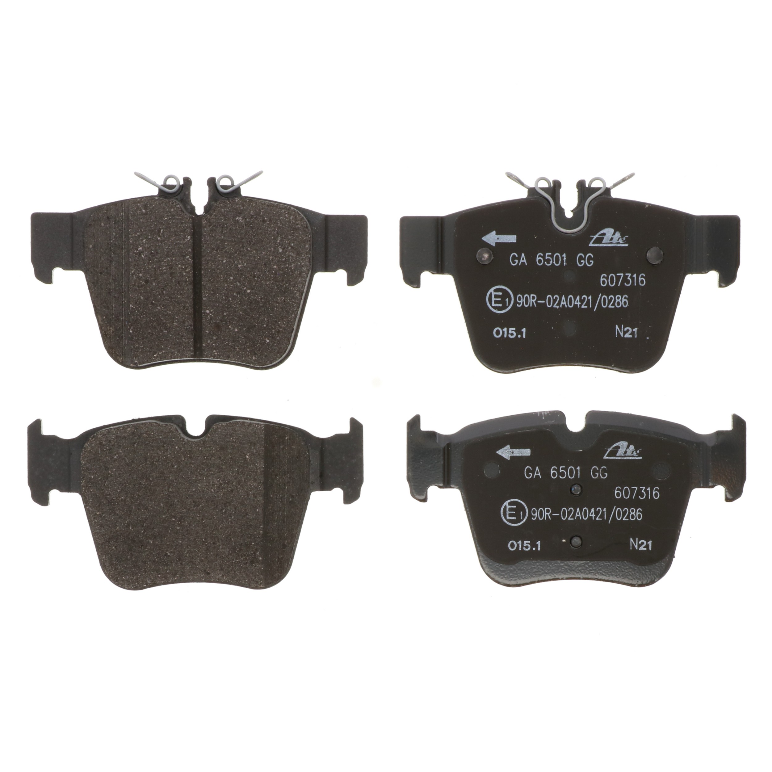 ATE Original Semi-Metallic Rear Disc Brake Pad Set 607316 for Mercedes-Benz