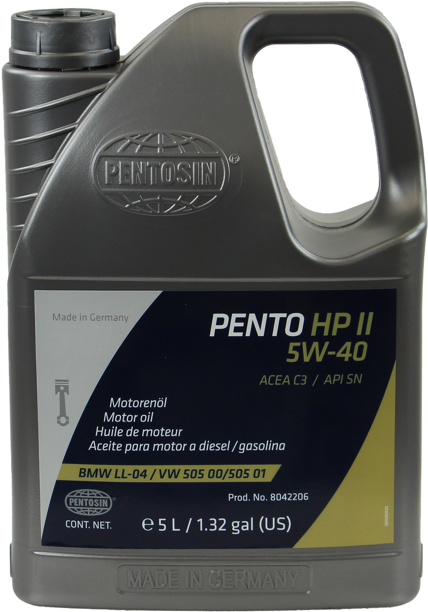 Pentosin HP II 5W-40 Synthetic Motor Oil exceeds service class API SM ACEA A3,B4