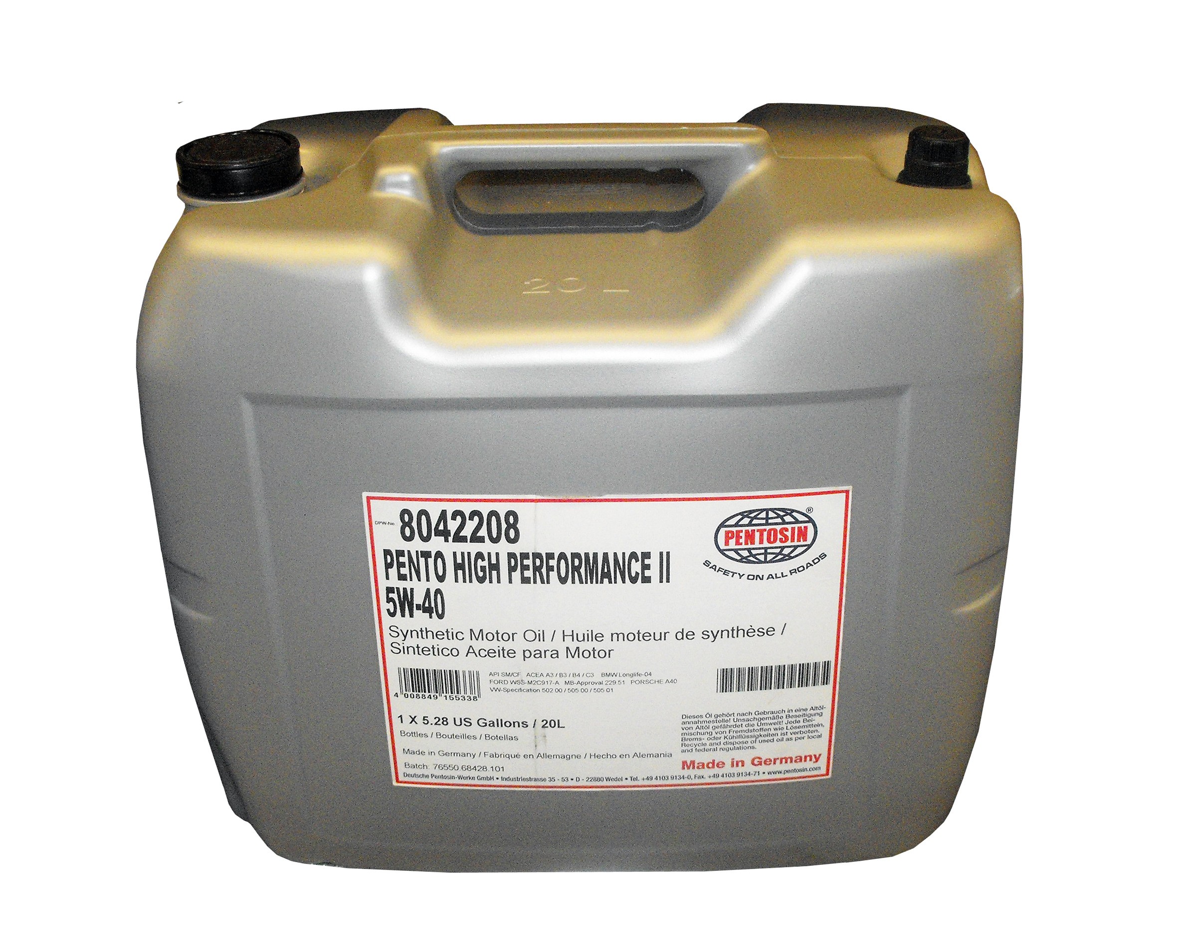 Pentosin HP II 5W-40 Synthetic Motor Oil exceeds service class API SM ACEA A3,B4