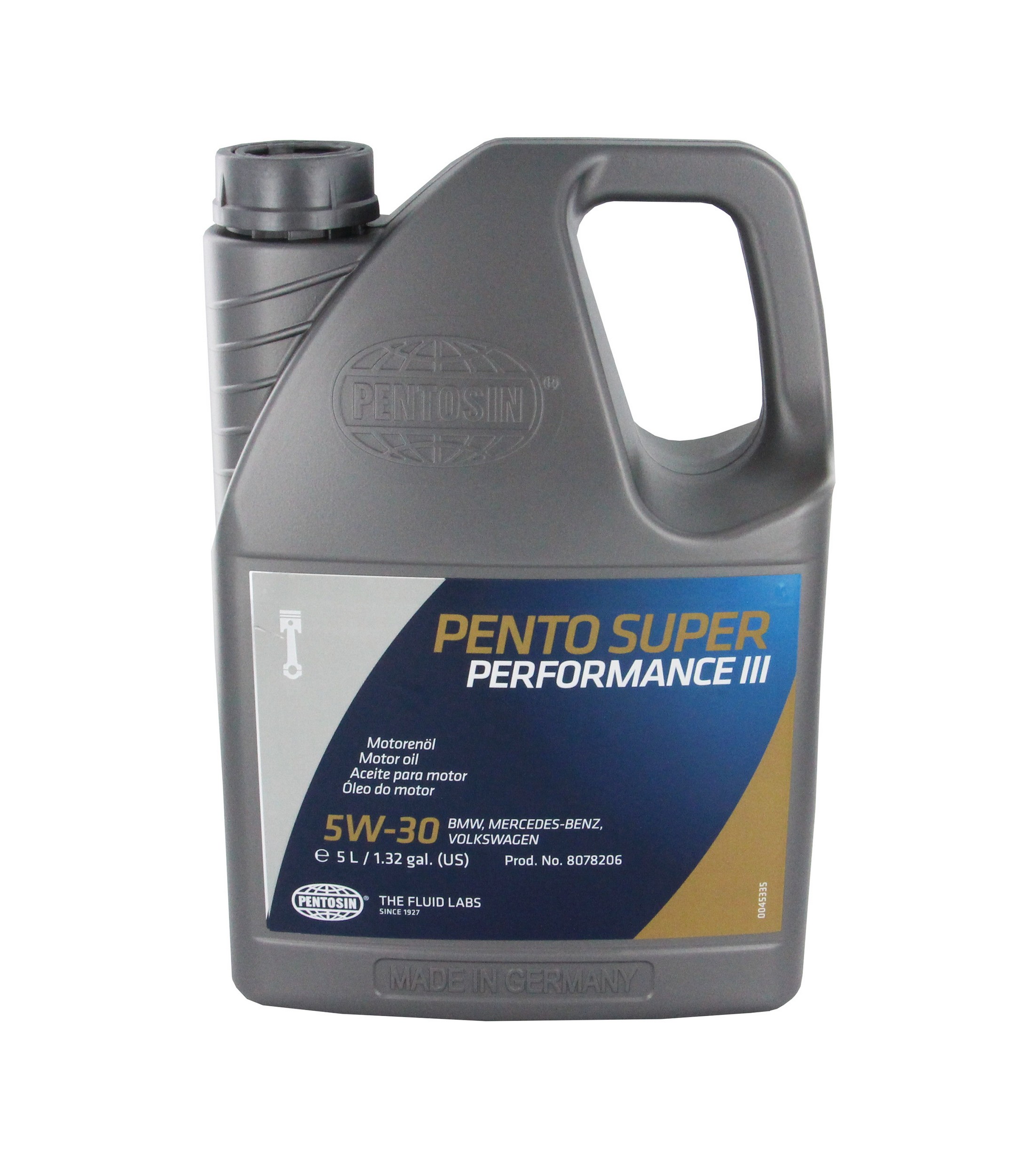 Pentosin SP III 5W-30 Synthetic Motor Oil exceeds API SM,CF; ACEA A3,B3,B4,C3.