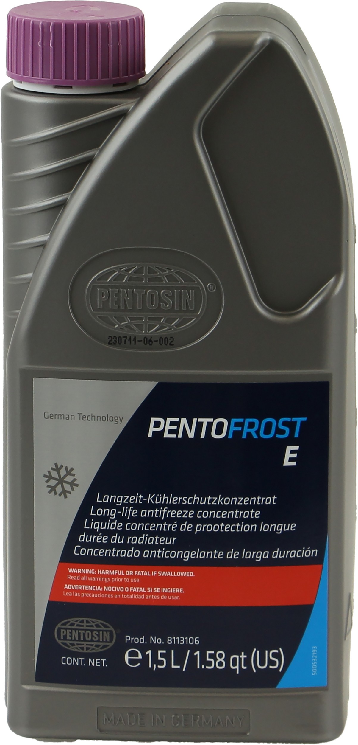 Pentofrost E Antifreeze with silicates is nitrite, amine & phosphate free.