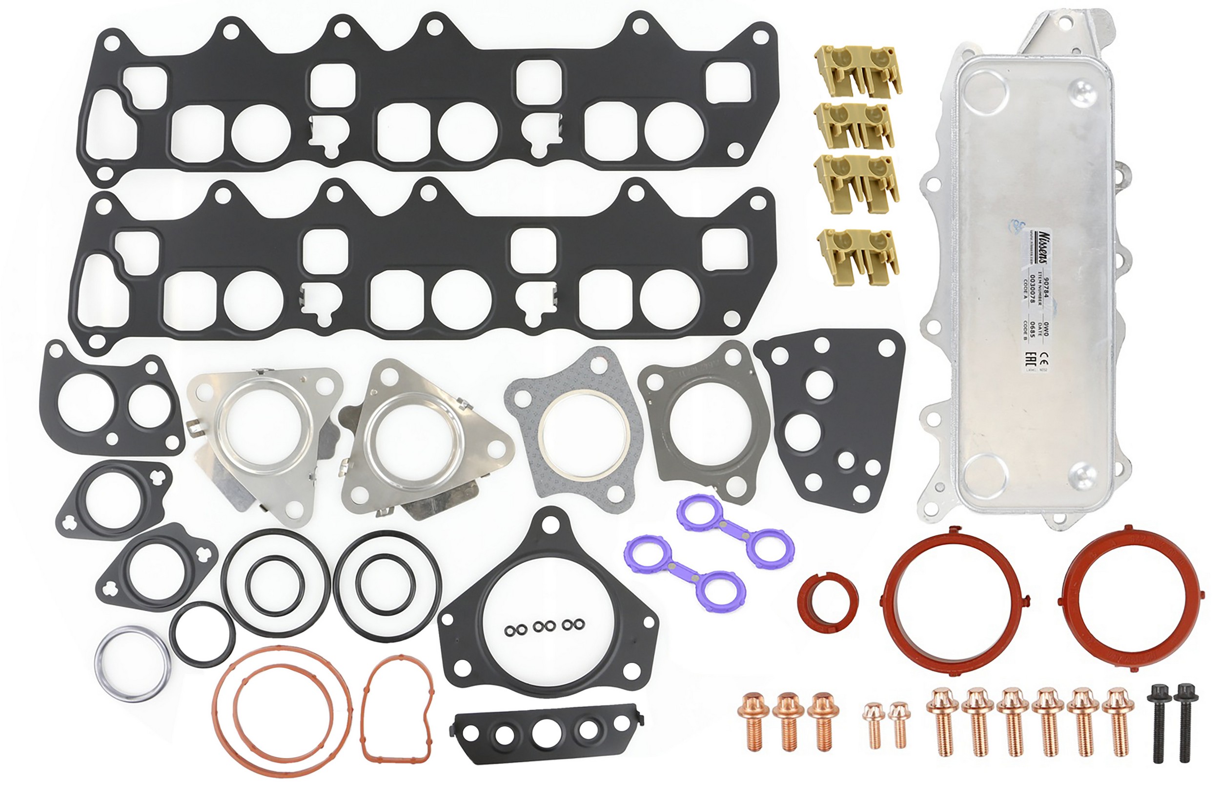 Rein Engine Oil Cooler Repl. Kit, with oil cooler, seals, gaskets, stretch bolts