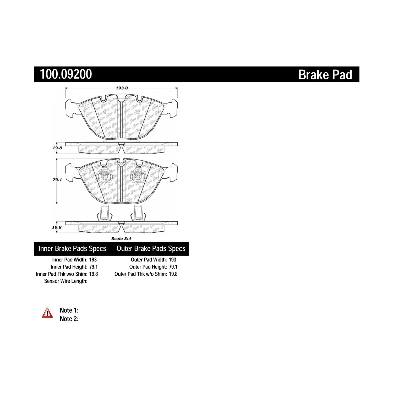 Centric Original Equipment Formula Brake Pads with Hardware