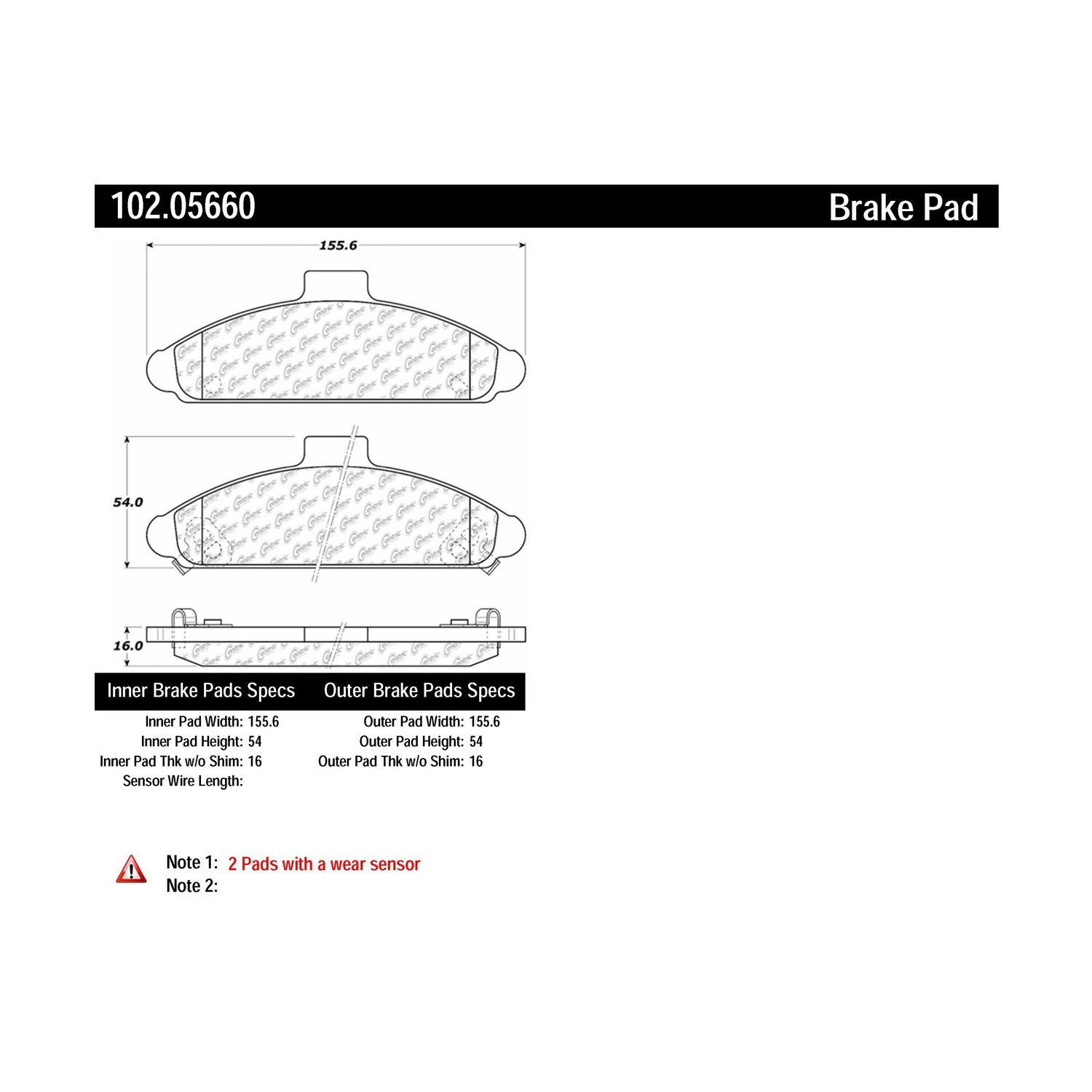 METALLIC BRAKE PAD W/SHIMS