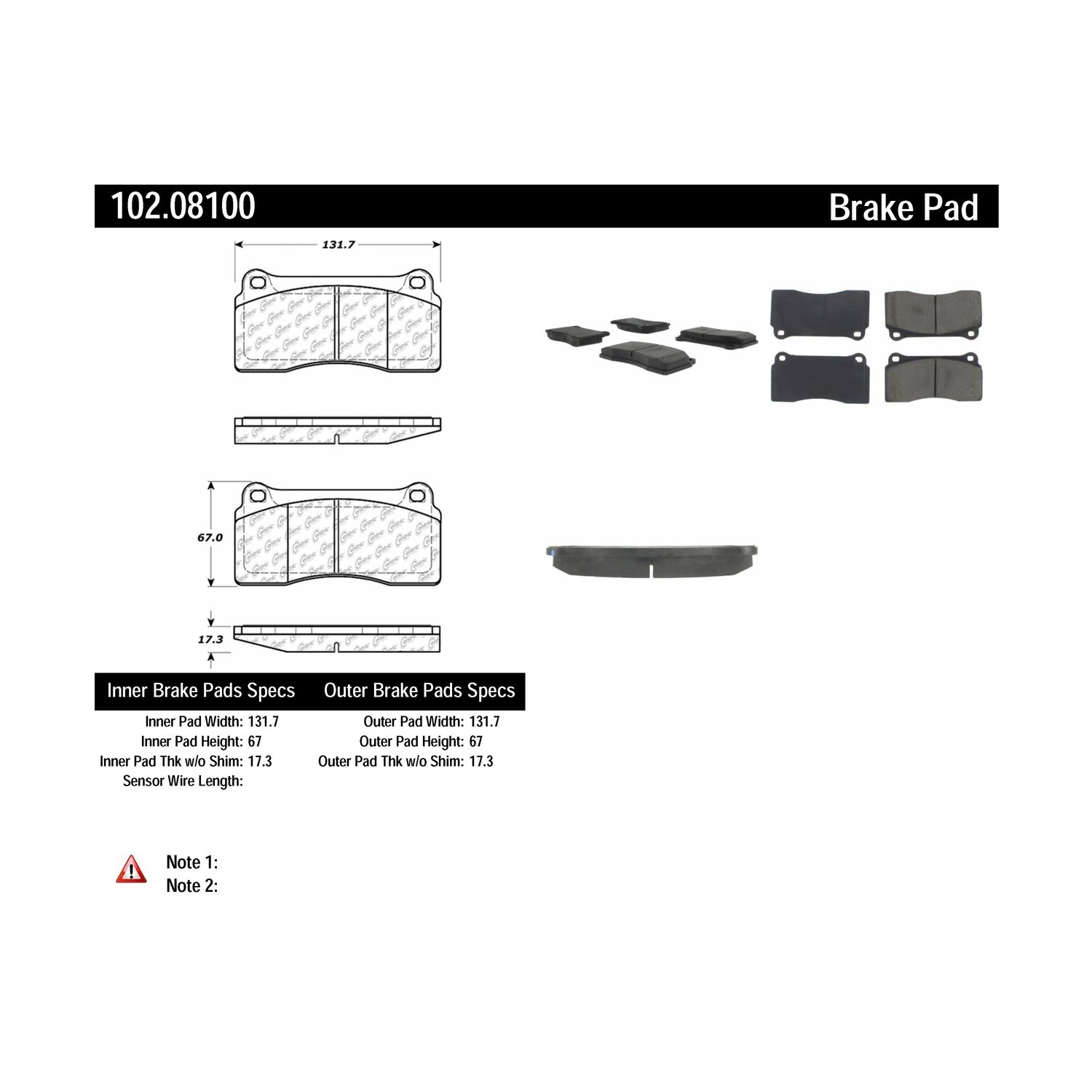 METALLIC BRAKE PAD W/SHIMS
