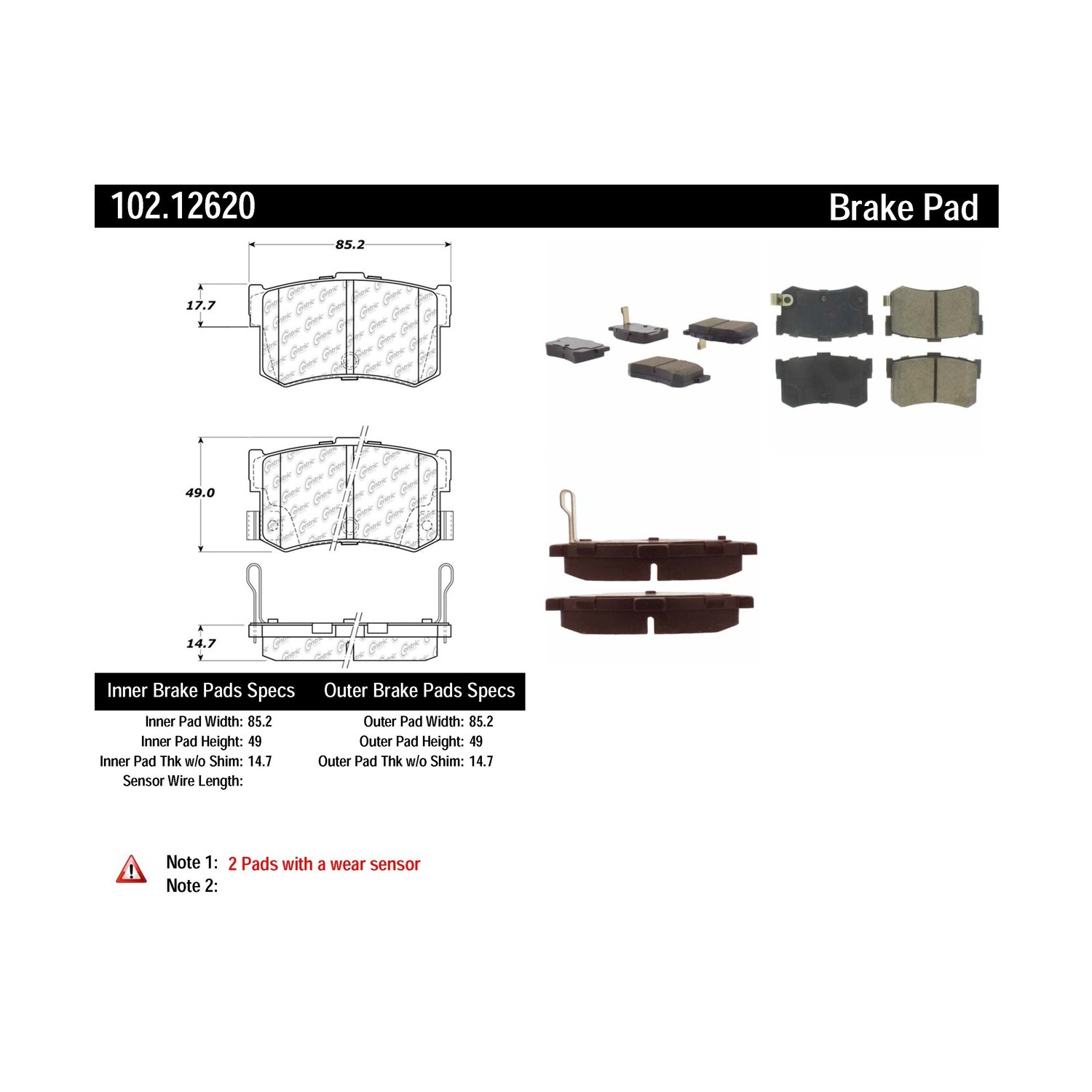 METALLIC BRAKE PAD W/SHIMS