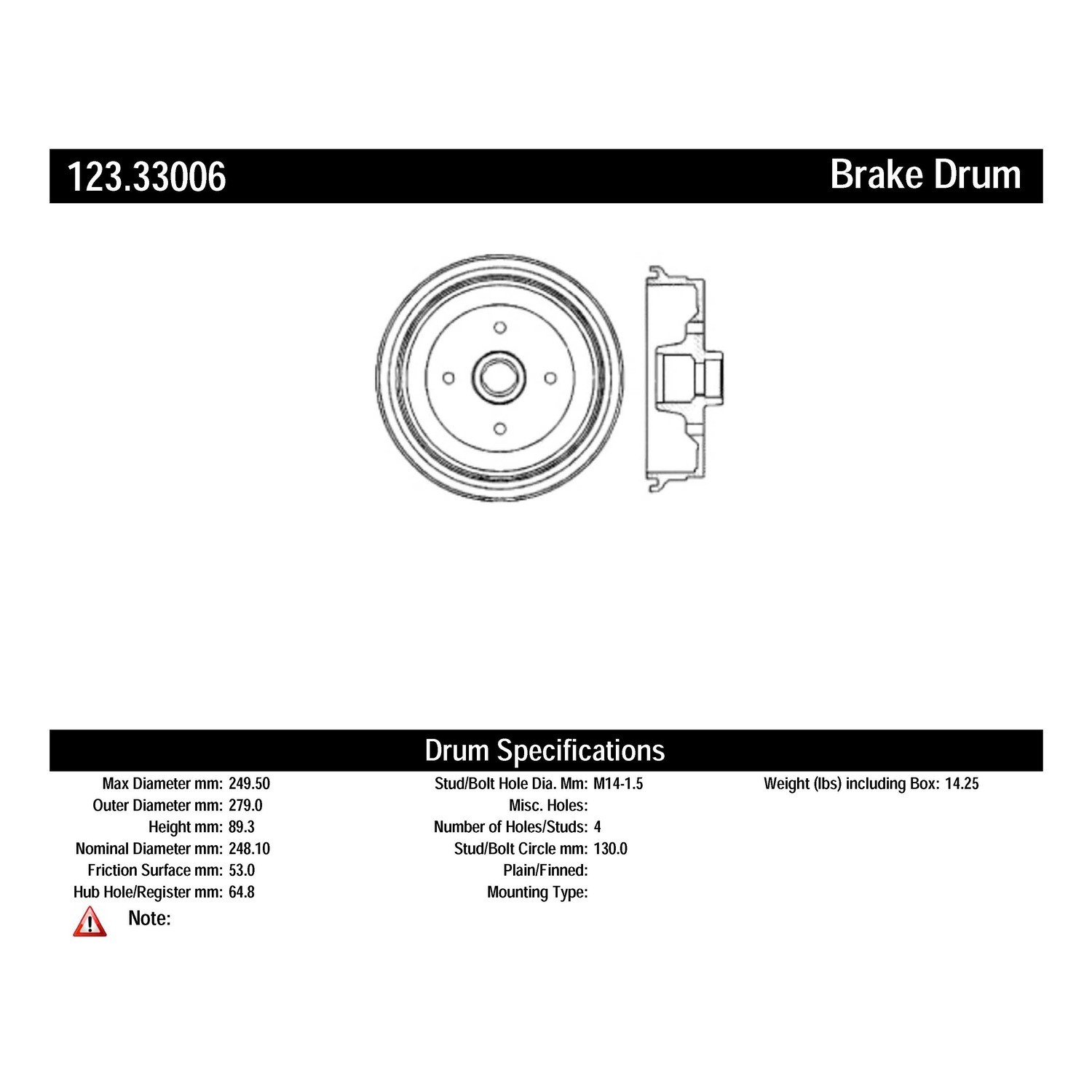 C-Tek Standard Brake Drum