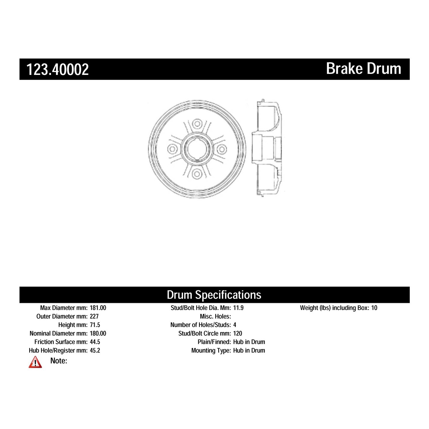 C-Tek Standard Brake Drum