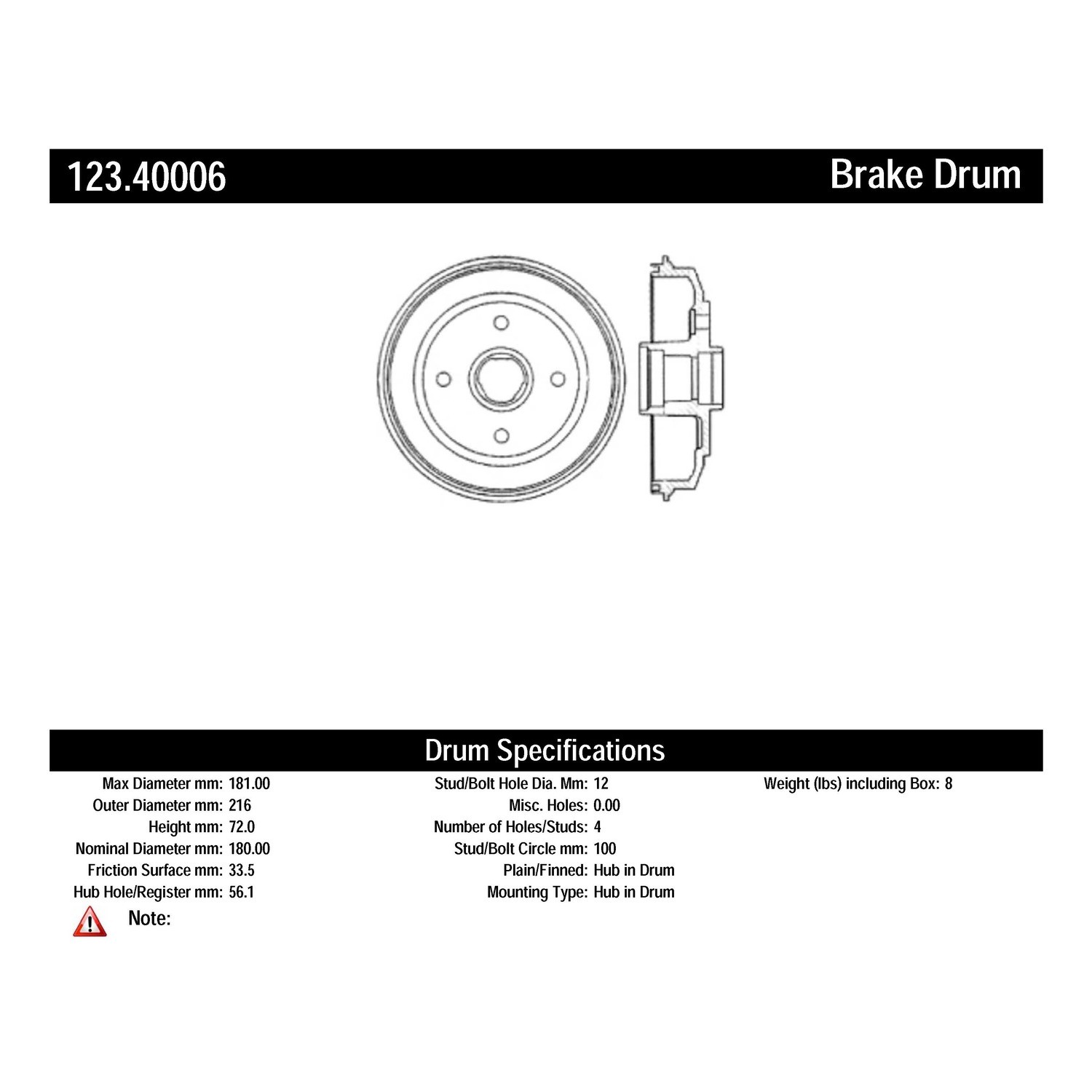 C-Tek Standard Brake Drum