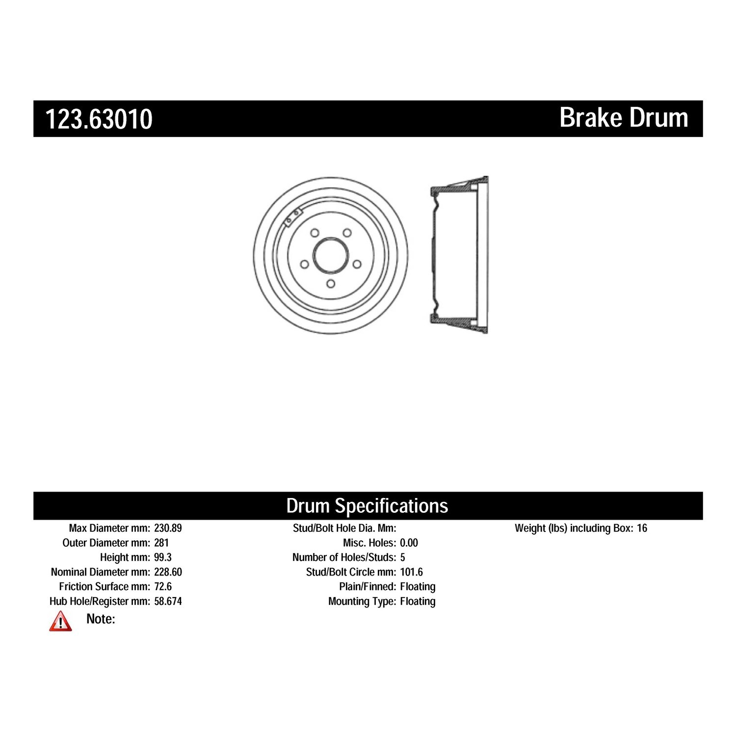 C-Tek Standard Brake Drum