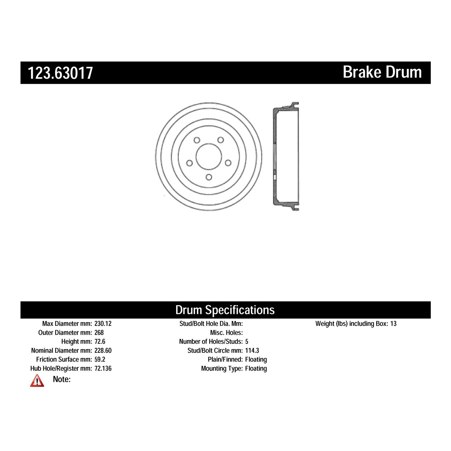 C-Tek Standard Brake Drum