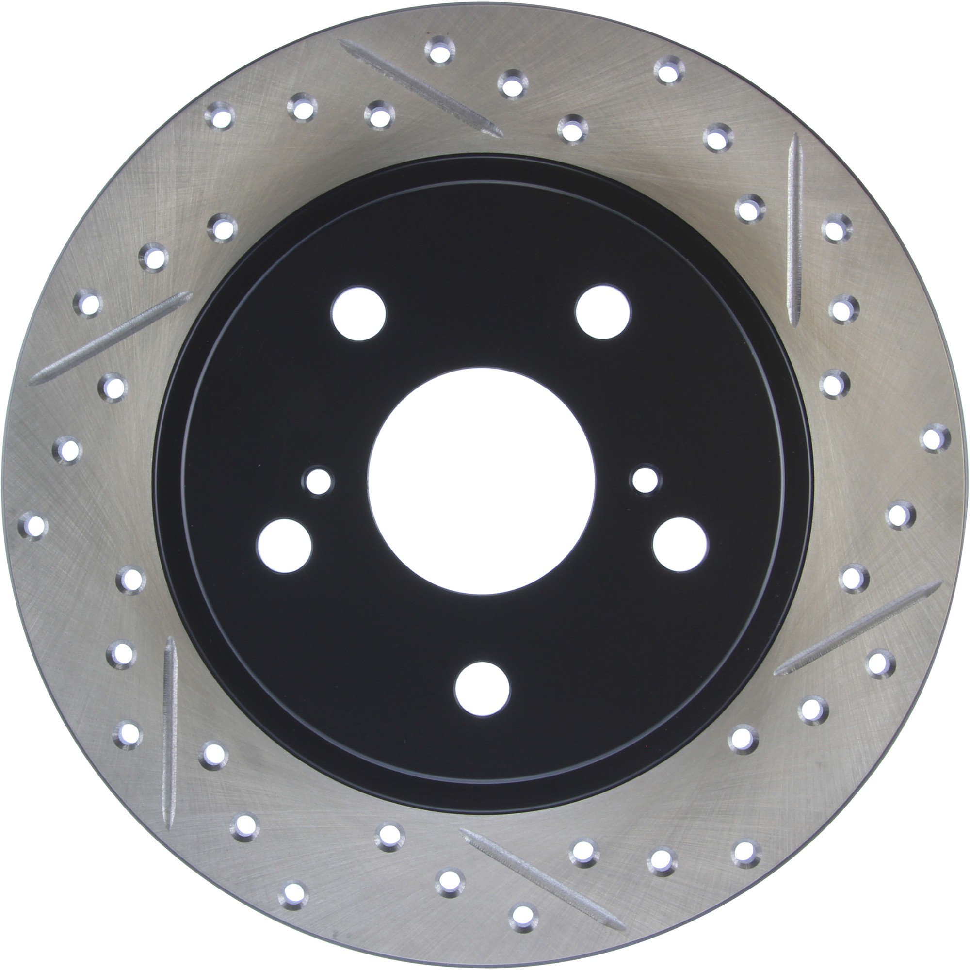 StopTech Sport Drilled & Slotted Brake Rotor; Rear Left