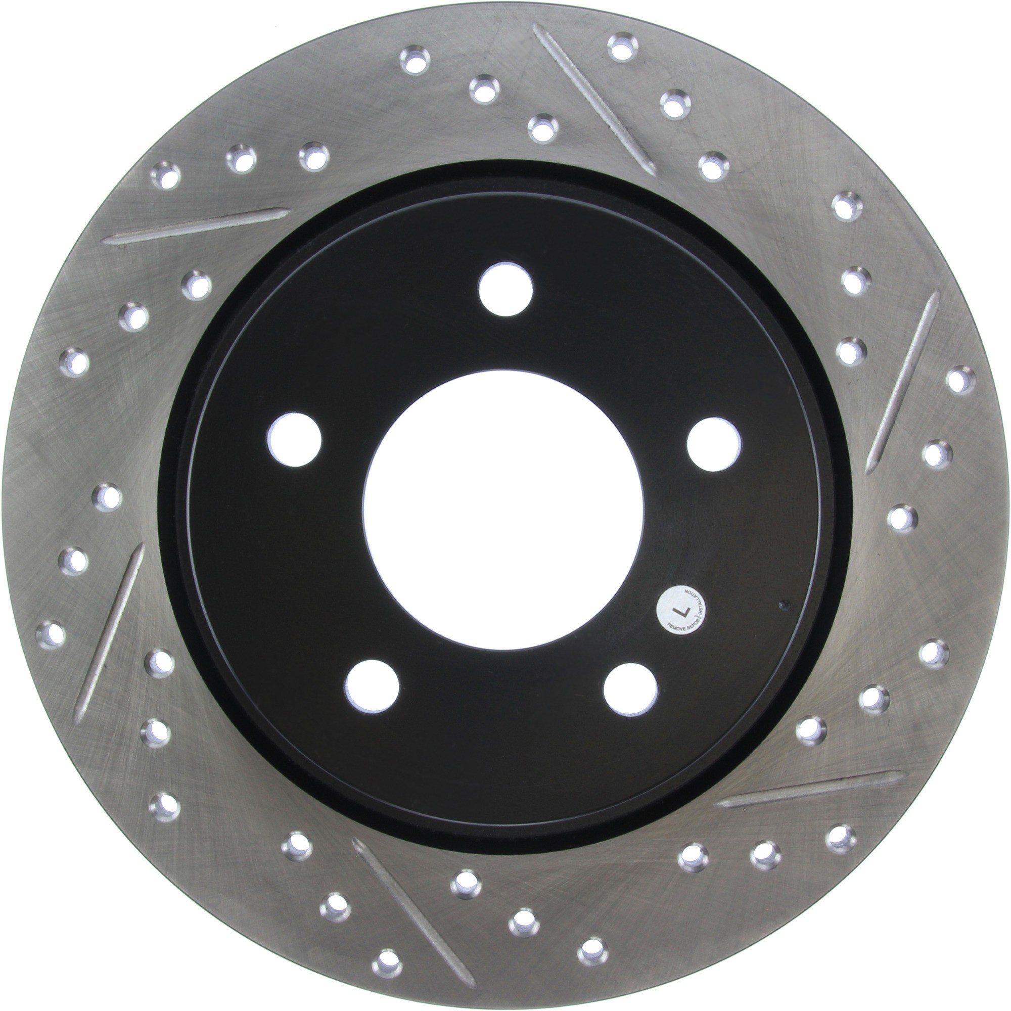 StopTech Sport Drilled & Slotted Brake Rotor; Rear Left