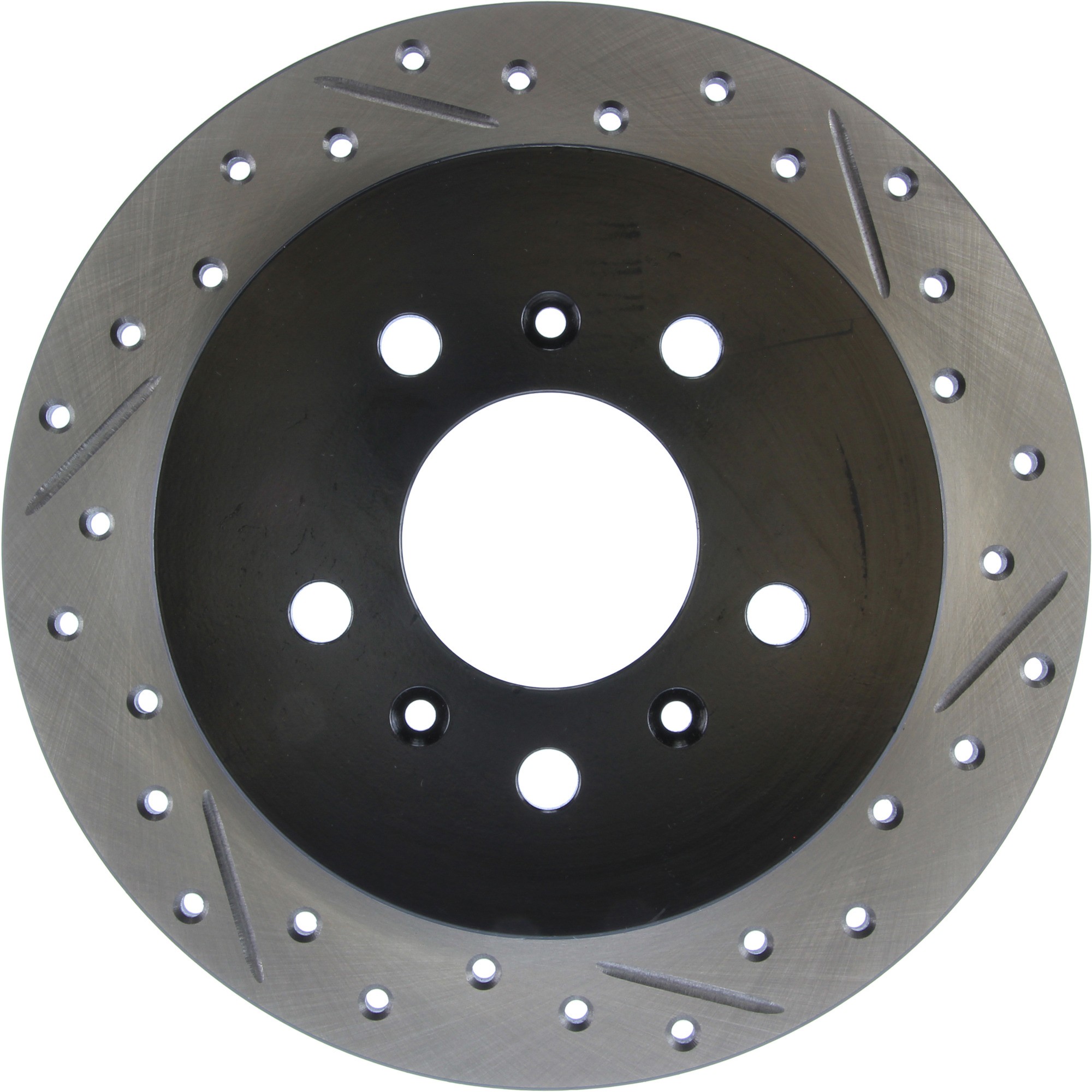StopTech Sport Drilled & Slotted Brake Rotor; Rear Left