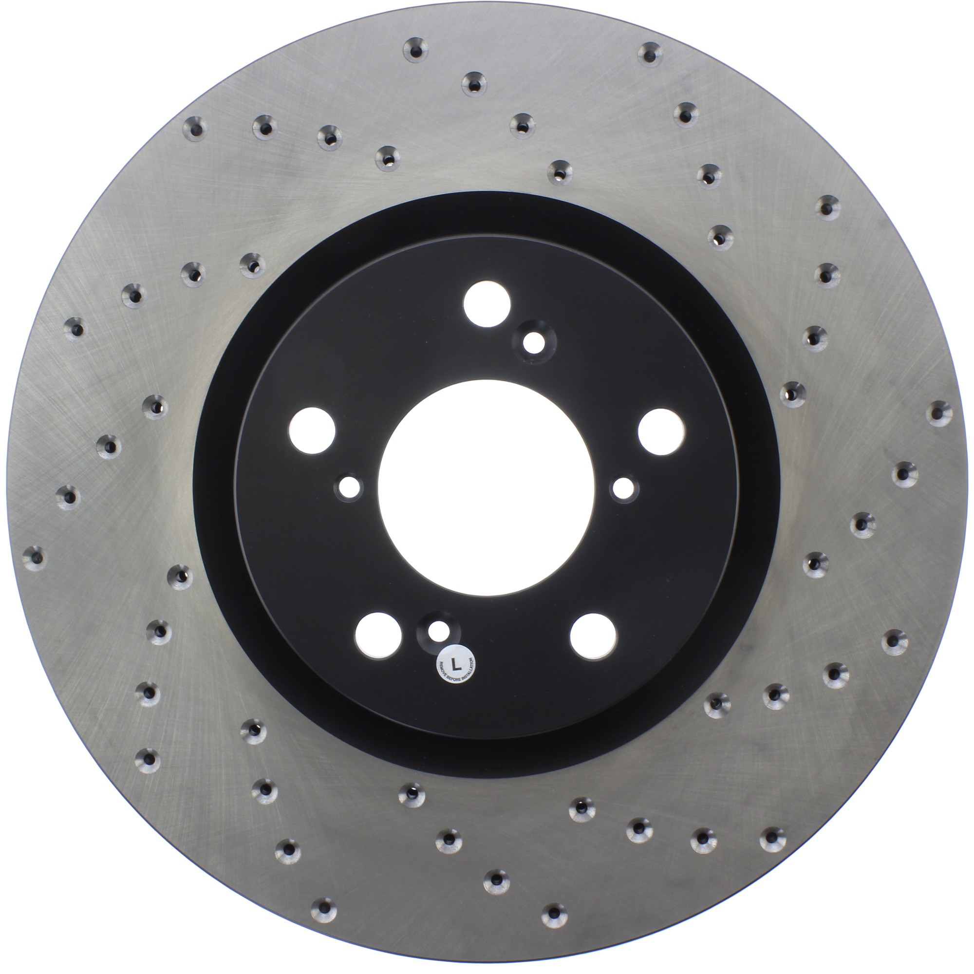 StopTech Sport Cross Drilled Brake Rotor; Front Left