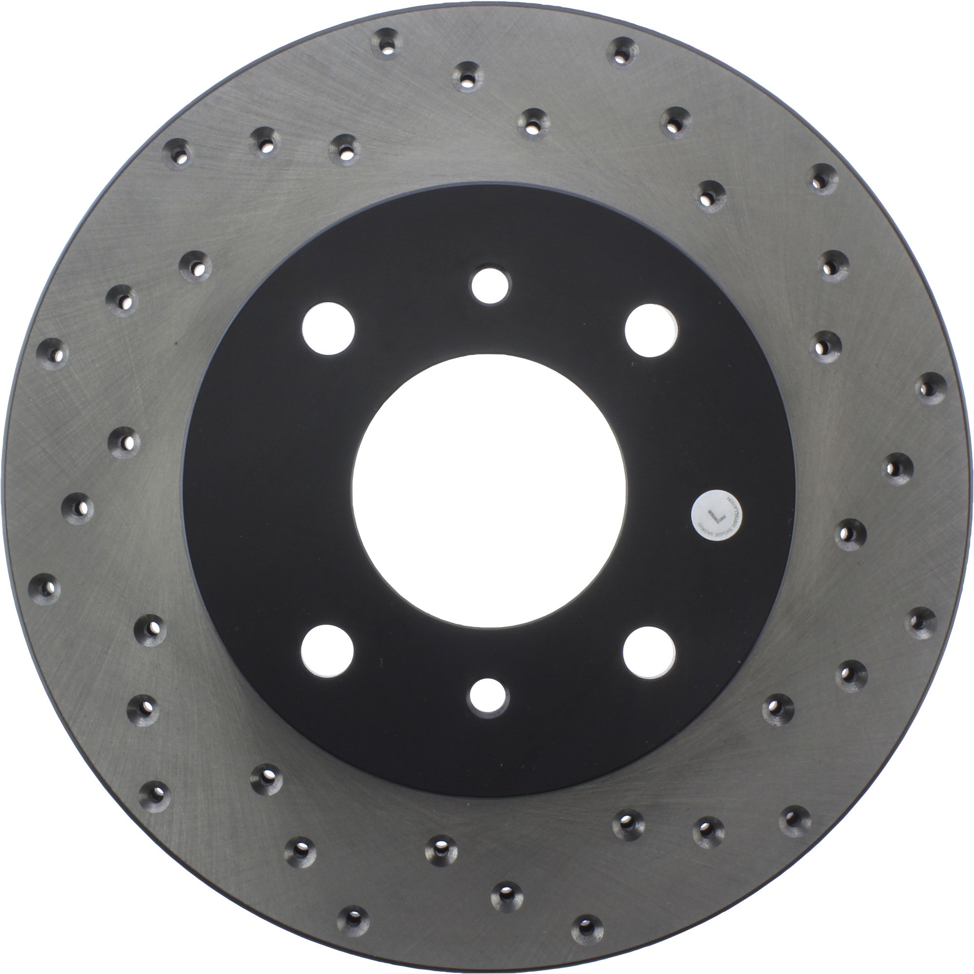 StopTech Sport Cross Drilled Brake Rotor; Front Left