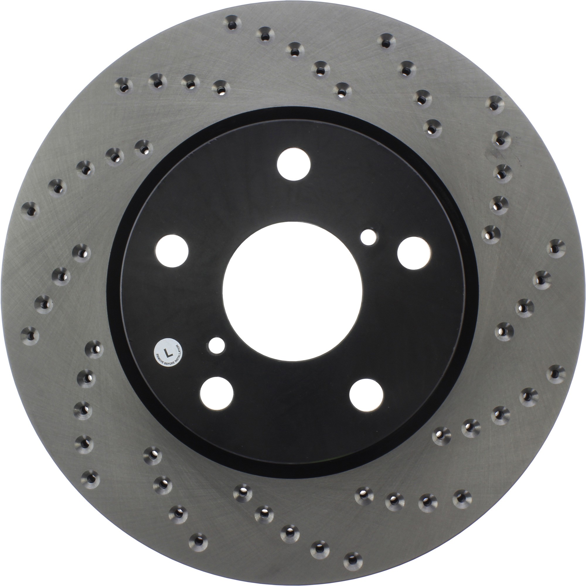 StopTech Sport Cross Drilled Brake Rotor; Front Left