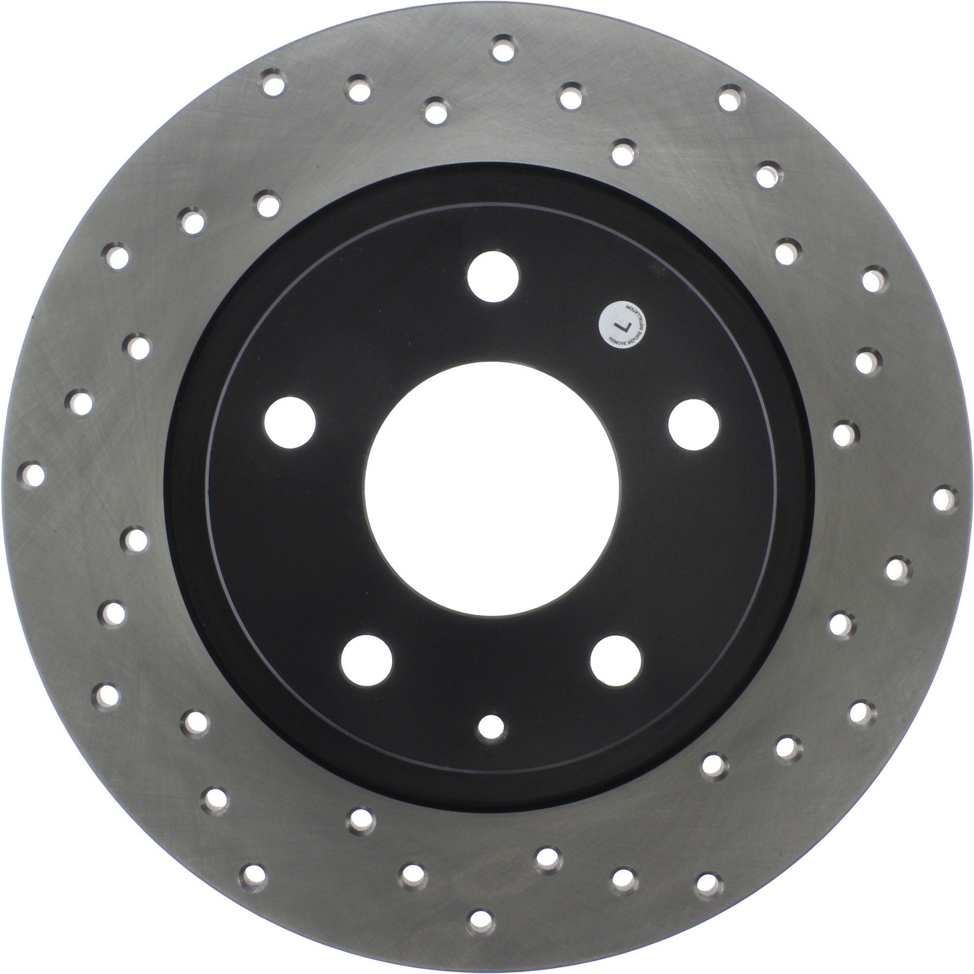 StopTech Sport Cross Drilled Brake Rotor; Rear Left
