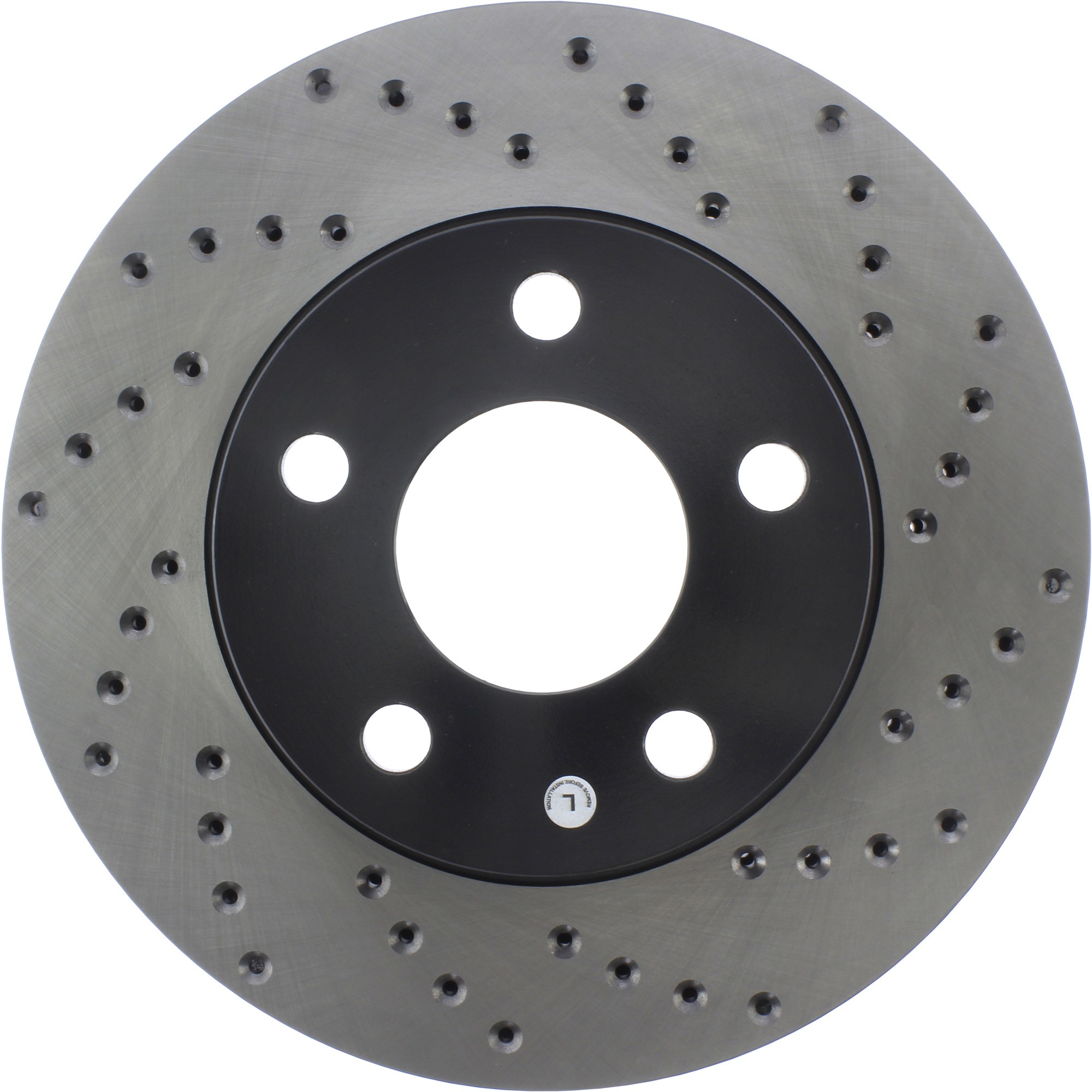 StopTech Sport Cross Drilled Brake Rotor; Front Left